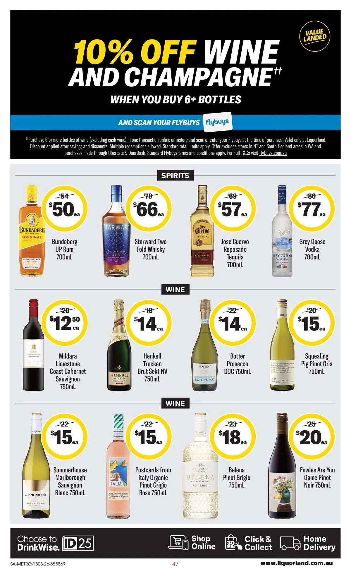 ﻿Coles catalogue valid from 18/03/2026 > Online Australia | Page: 47 | Products: Wine, Vodka, Rum, Game