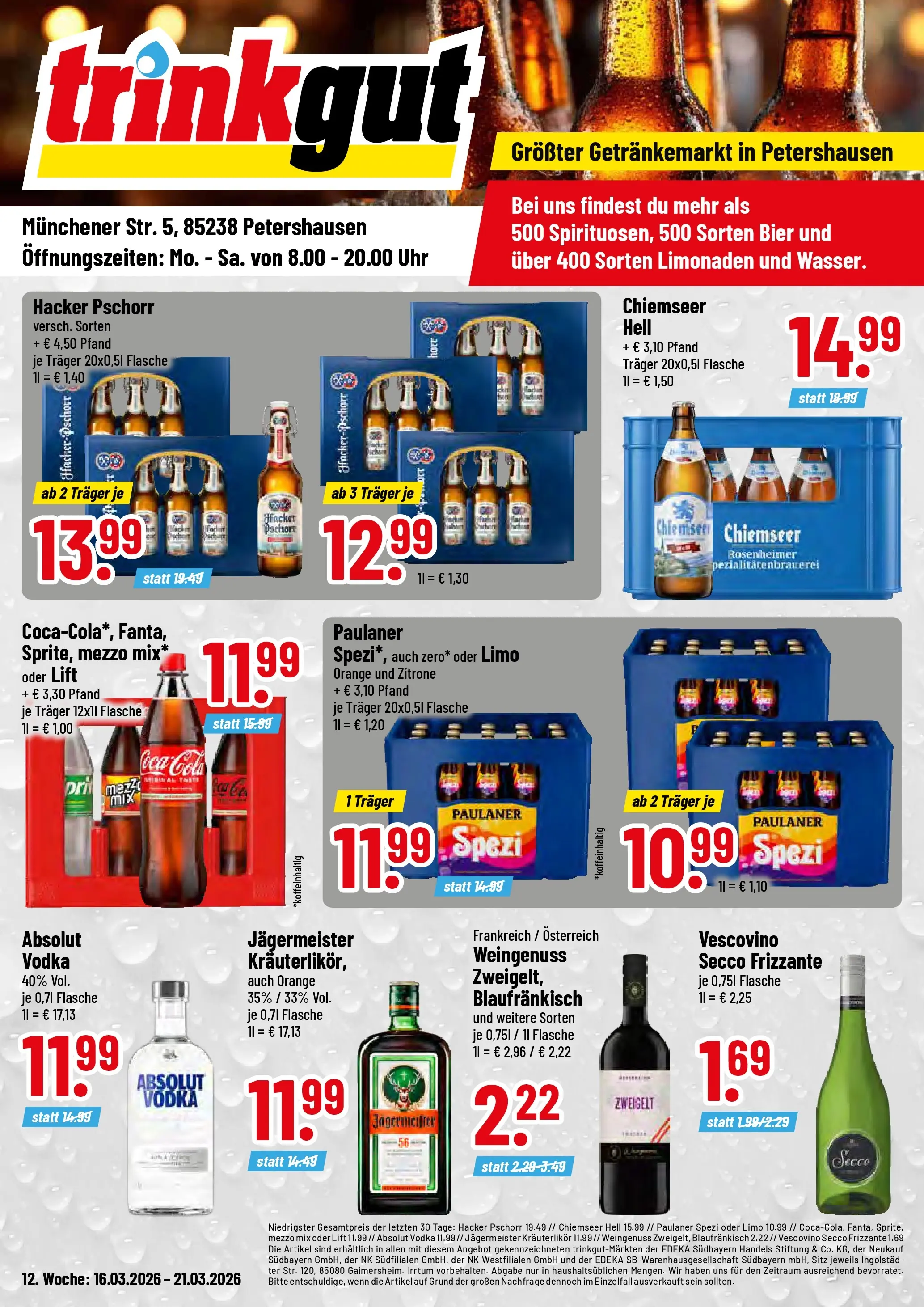 Trinkgut - trinkgut: Wochenangebote (ab 15.03.2026) » Angebote online | Seite: 1 | Produkte: Mezzo mix, Jägermeister, Uhr, Paulaner