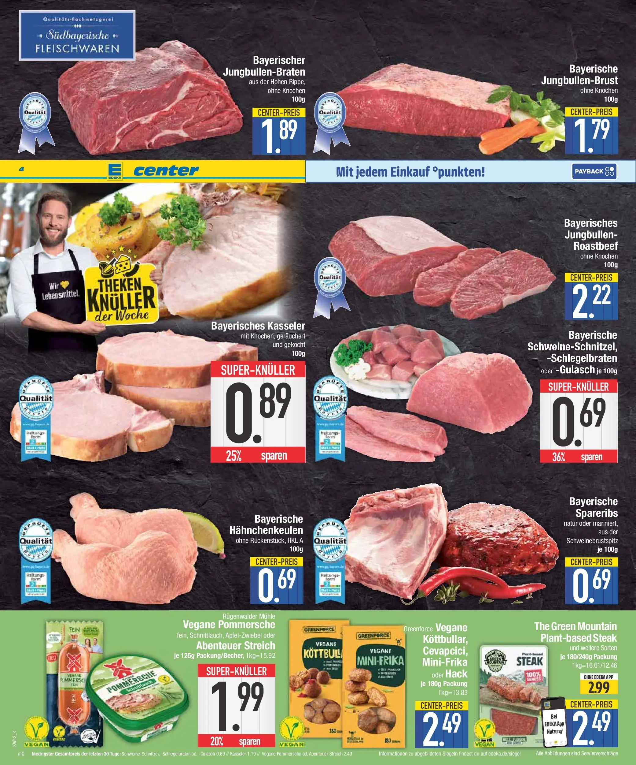 E center Prospekt Bad Reichenhall	 (ab 15.03.2026) zum Blättern | Seite: 4 | Produkte: Mühle, Roastbeef, Gulasch, Steak