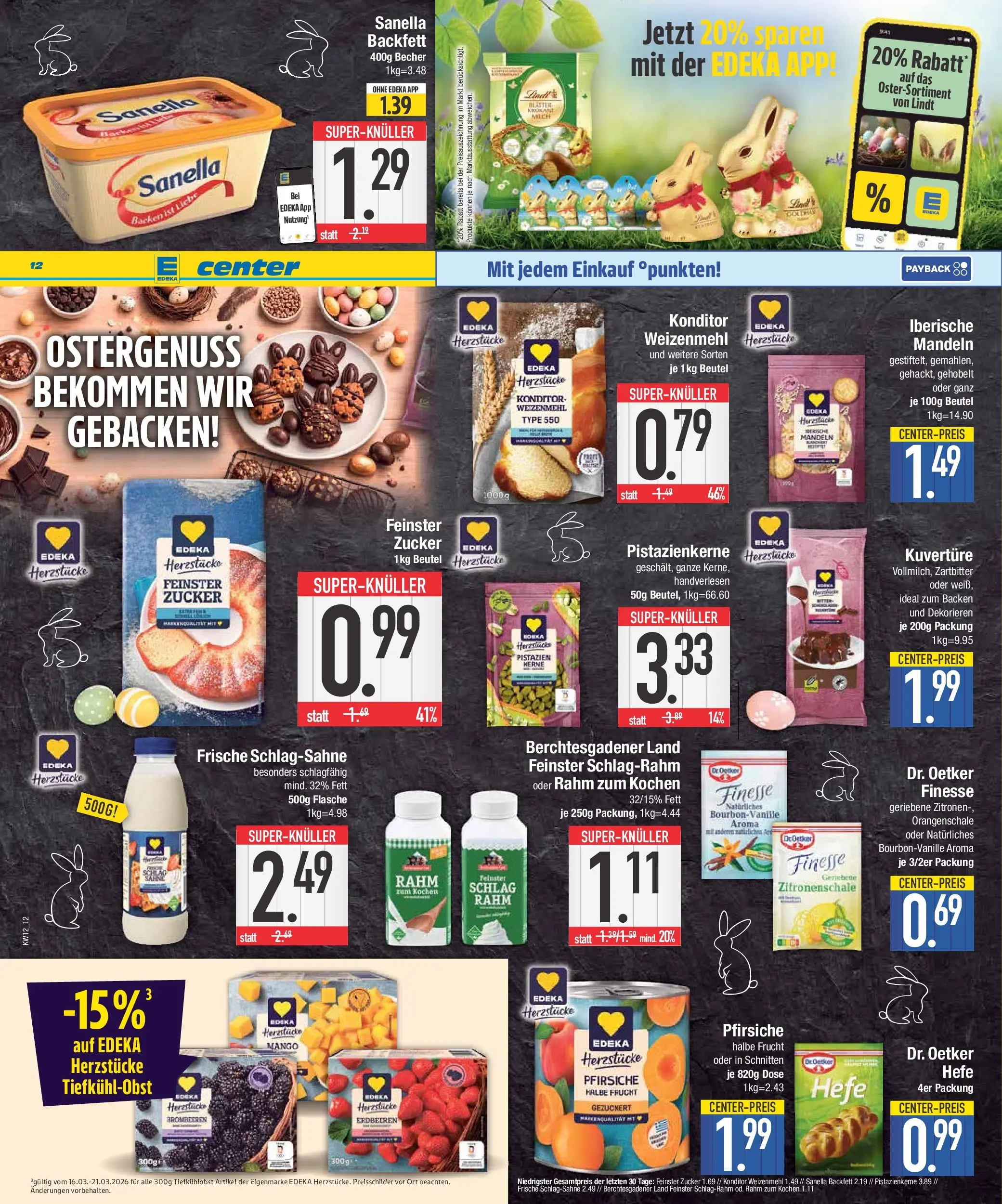 E center Prospekt Bad Reichenhall	 (ab 15.03.2026) zum Blättern | Seite: 12 | Produkte: Mandeln, Mango, Lindt, Sanella