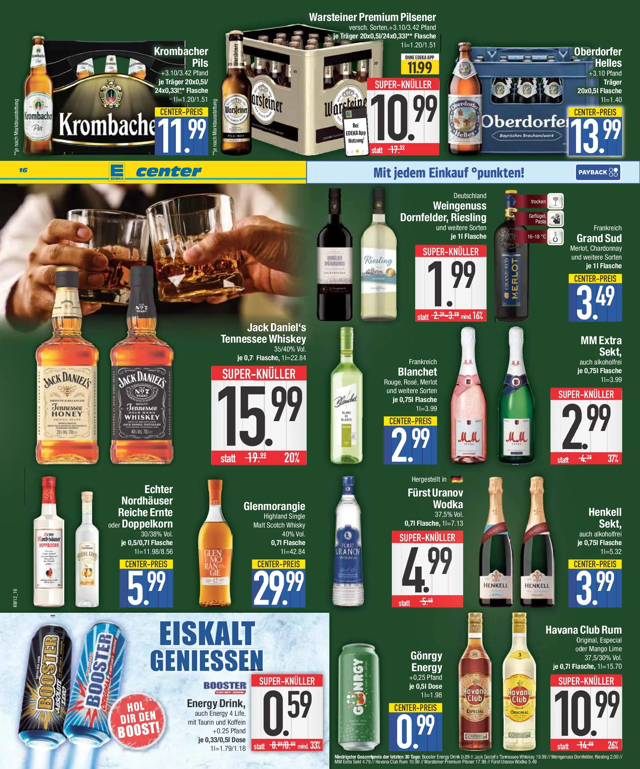 E center Prospekt Bad Reichenhall	 (ab 15.03.2026) zum Blättern | Seite: 16 | Produkte: Energy, Sekt, Jack Daniel's, Warsteiner