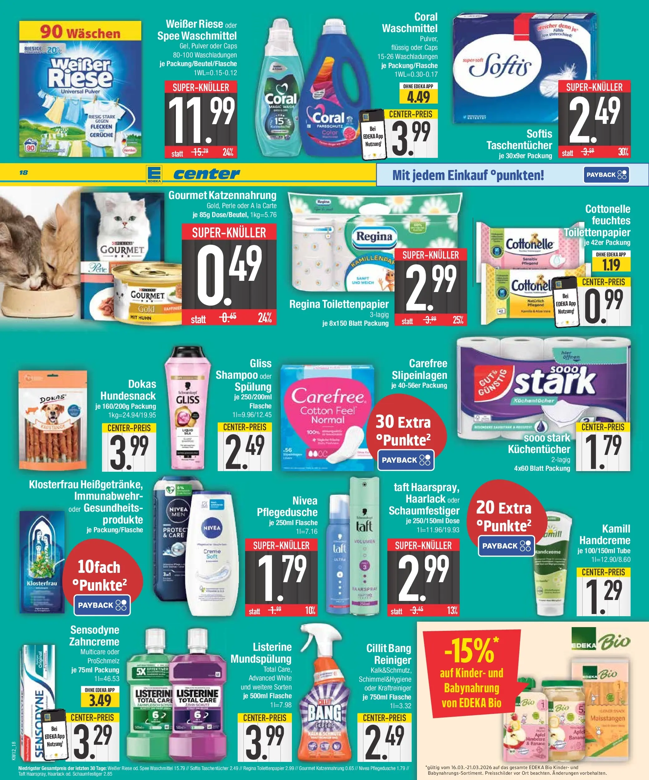 E center Prospekt Bad Reichenhall	 (ab 15.03.2026) zum Blättern | Seite: 18 | Produkte: Äpfel, Spülung, Haarspray, Handcreme