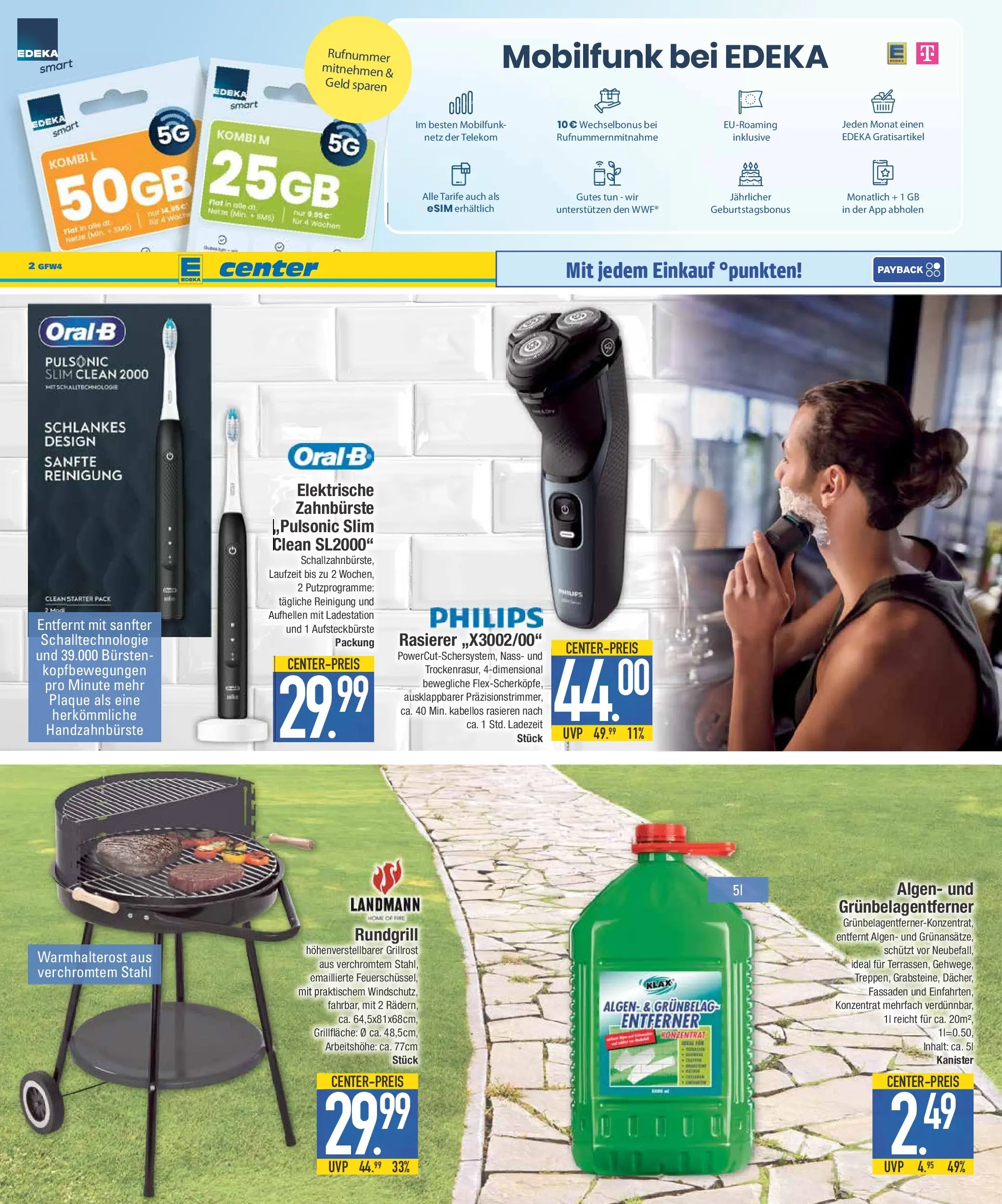 E center Prospekt Schwabmünchen	 (ab 15.03.2026) zum Blättern | Seite: 15 | Produkte: Philips, Rasierer, Elektrische zahnbürste, Zahnbürste