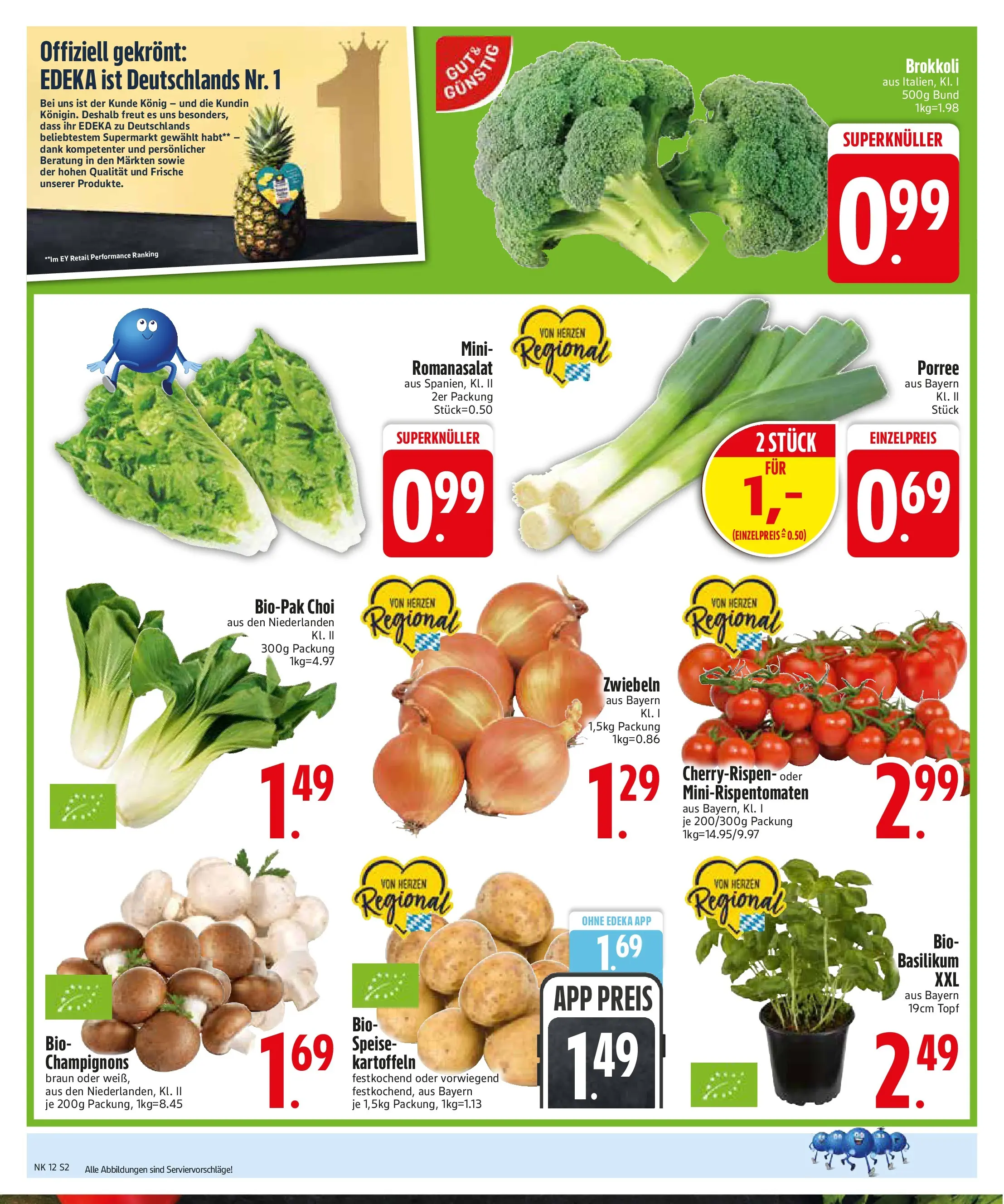 Edeka  Prospekt Vilsbiburg	 (ab 16.03.2026) zum Blättern | Seite: 2 | Produkte: Champignons, Kartoffeln, Zwiebeln, Brokkoli