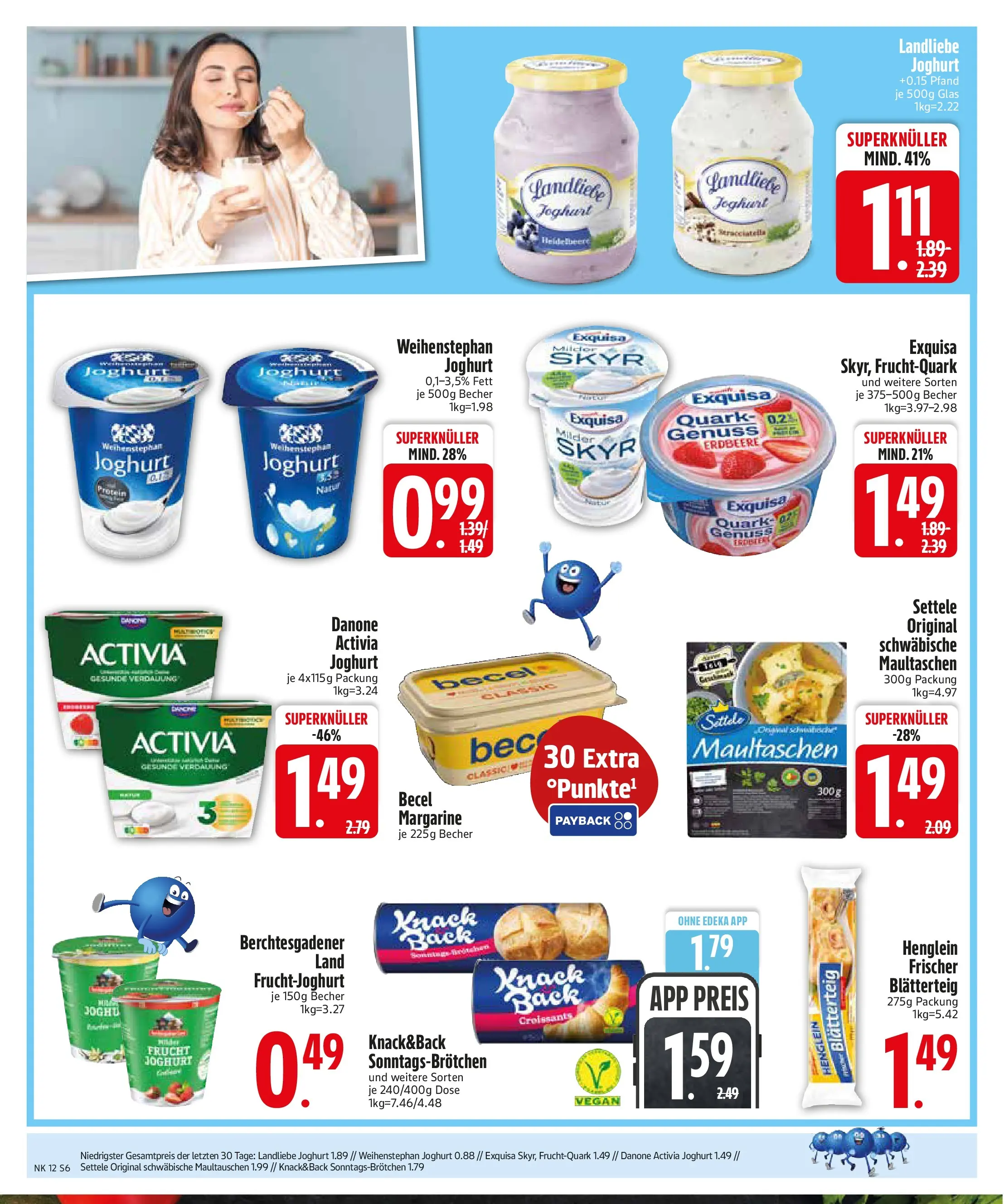 Edeka  Prospekt Vilsbiburg	 (ab 16.03.2026) zum Blättern | Seite: 6 | Produkte: Danone activia, Fruchtjoghurt, Skyr, Landliebe joghurt
