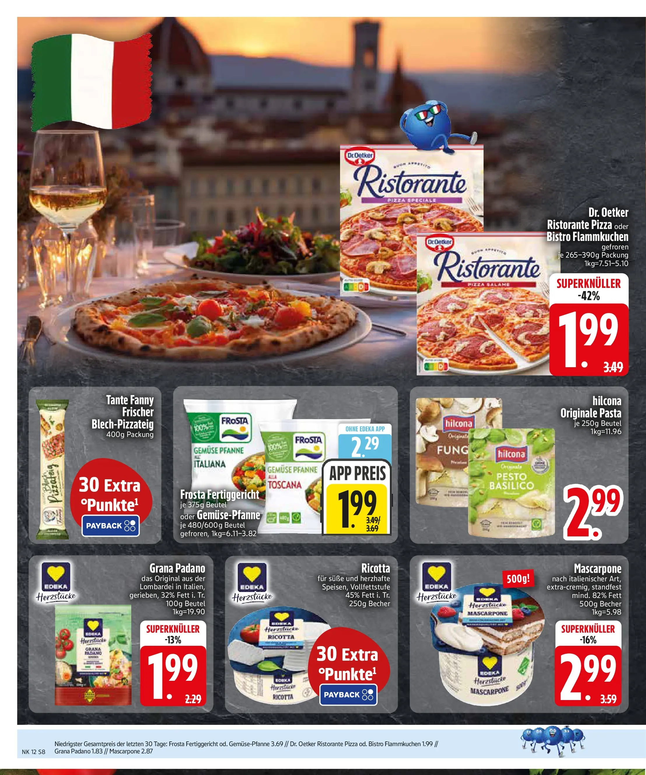 Edeka  Prospekt Vilsbiburg	 (ab 16.03.2026) zum Blättern | Seite: 8 | Produkte: Ristorante, Mascarpone, Salami, Pizza