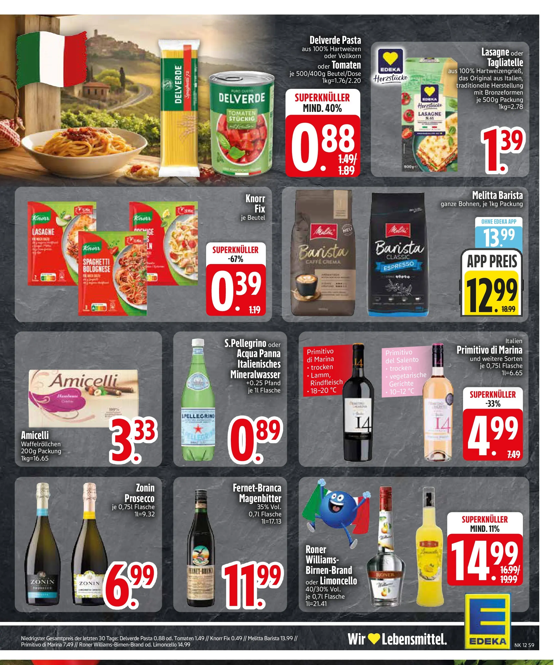 Edeka  Prospekt Vilsbiburg	 (ab 16.03.2026) zum Blättern | Seite: 9 | Produkte: Melitta, Knorr, Limoncello, Pasta