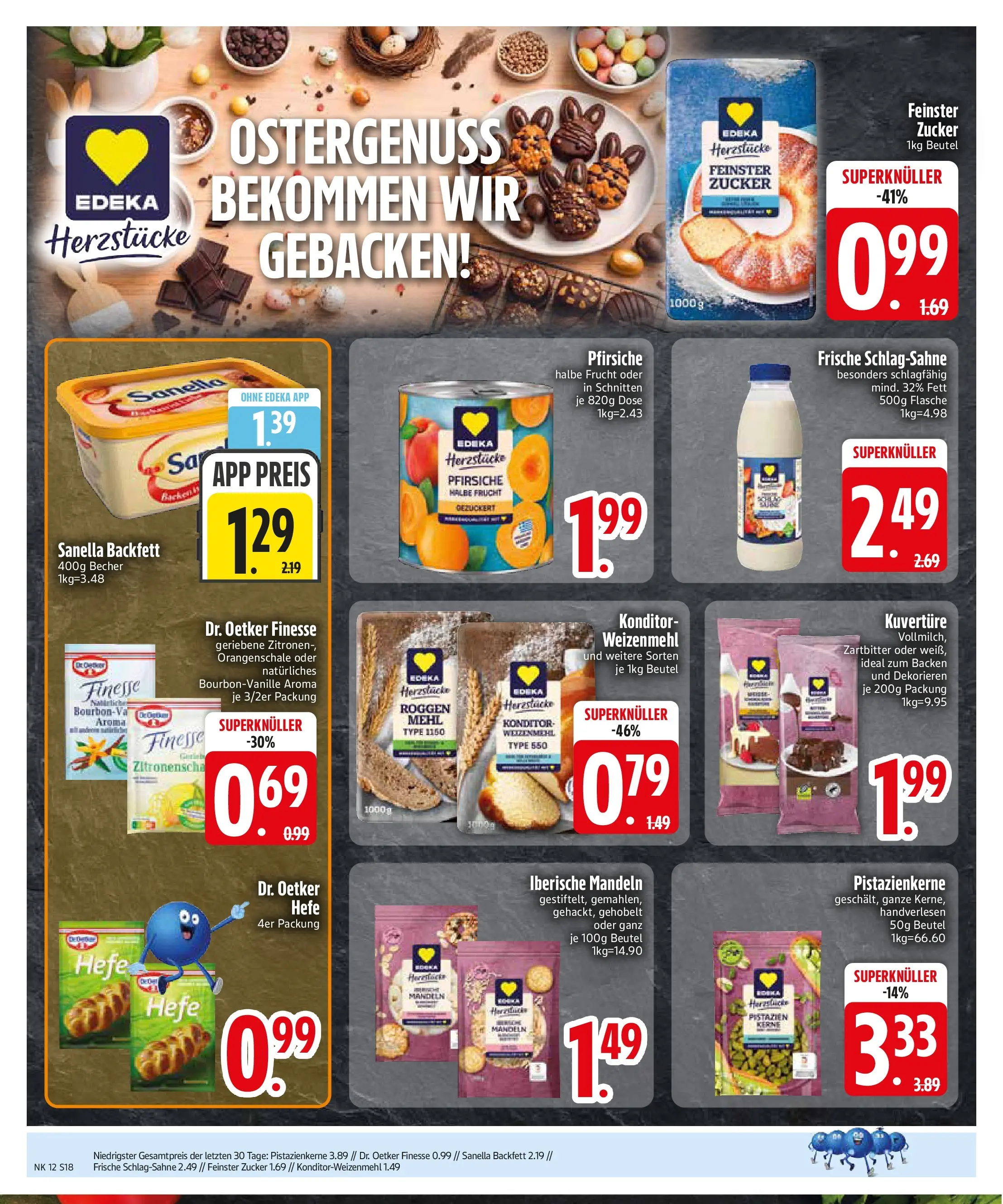 Edeka  Prospekt Vilsbiburg	 (ab 16.03.2026) zum Blättern | Seite: 18 | Produkte: Weizenmehl, Pistazien, Sanella, Zitronen
