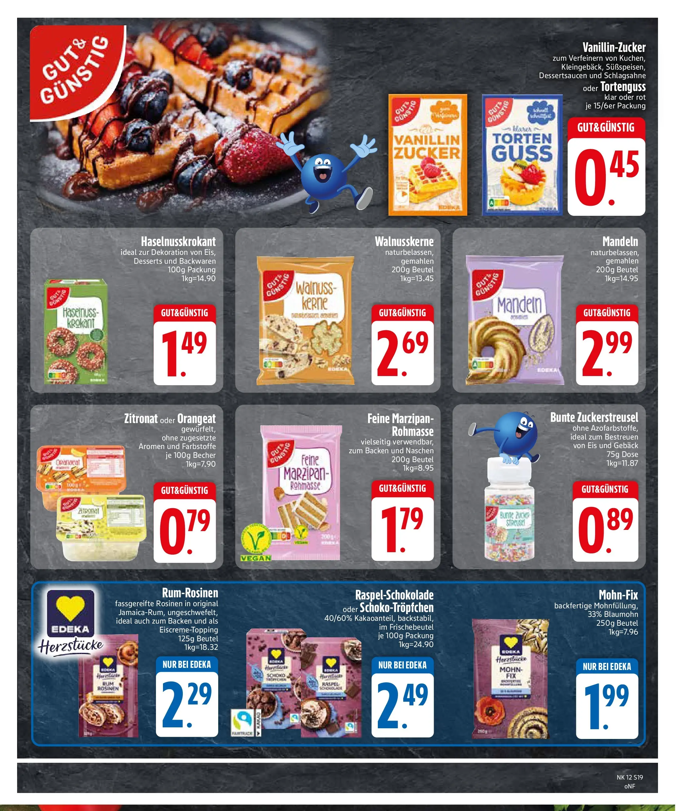 Edeka  Prospekt Vilsbiburg	 (ab 16.03.2026) zum Blättern | Seite: 19 | Produkte: Schlagsahne, Rosinen, Zucker, Eis