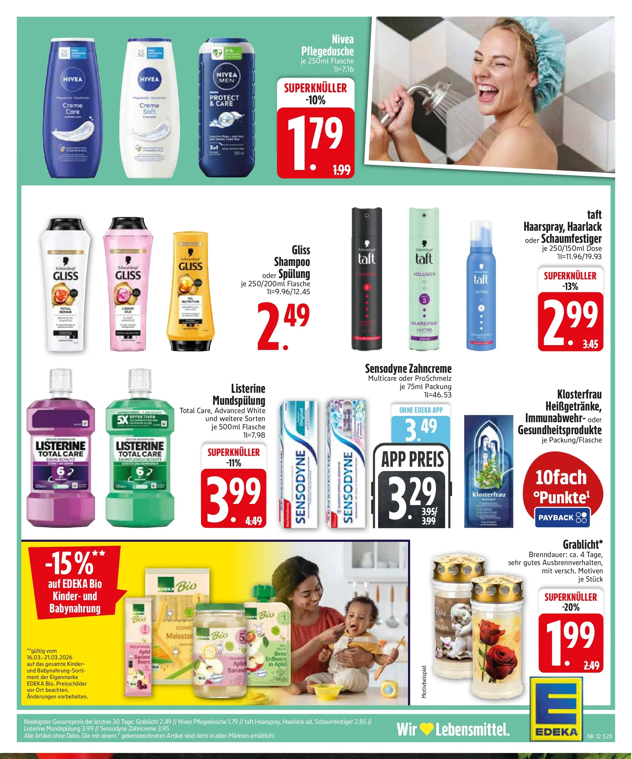 Edeka  Prospekt Vilsbiburg	 (ab 16.03.2026) zum Blättern | Seite: 25 | Produkte: Shampoo, Spülung, Creme, Listerine