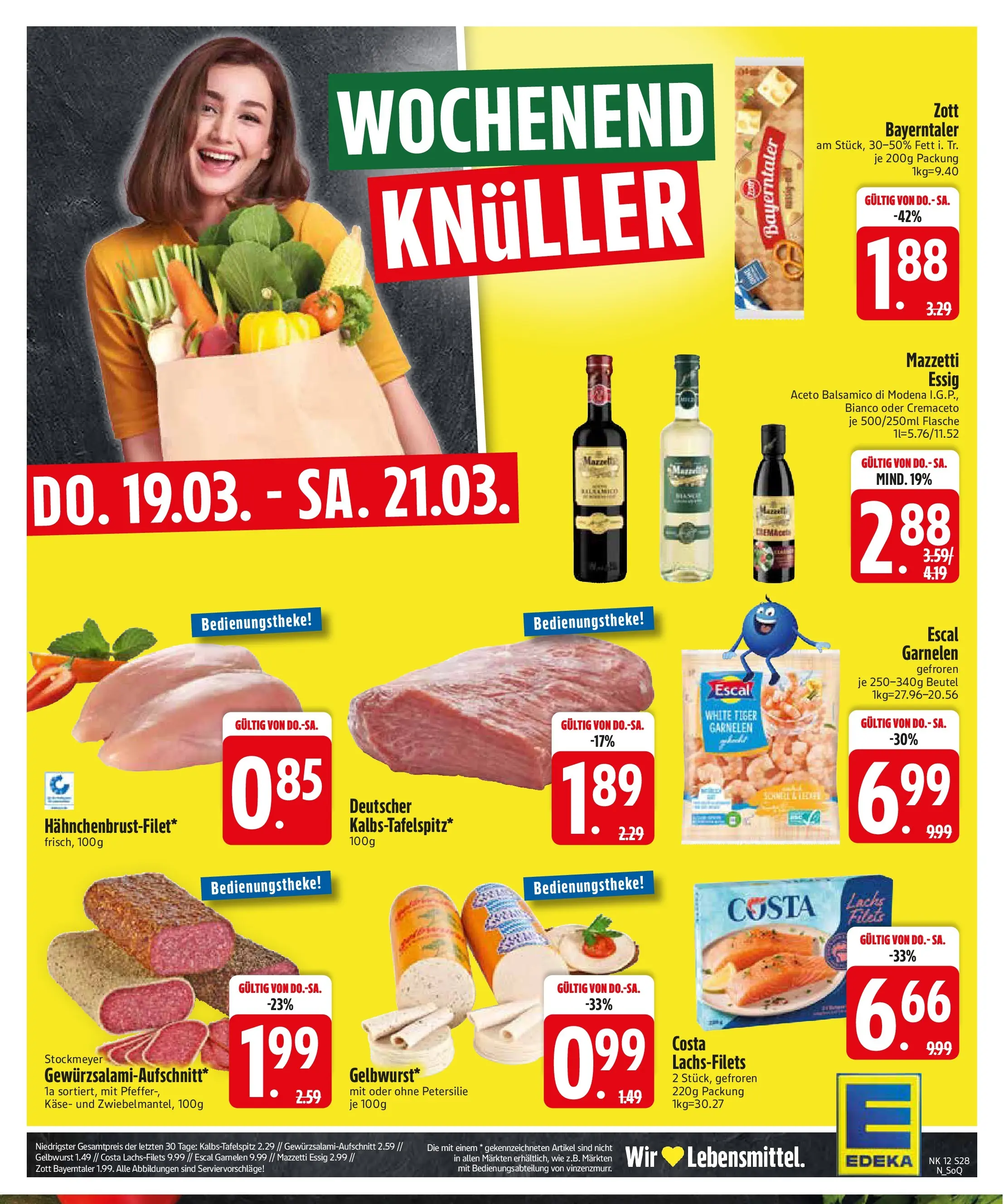 Edeka  Prospekt Vilsbiburg	 (ab 16.03.2026) zum Blättern | Seite: 28 | Produkte: Käse, Pfeffer, Petersilie, Tiger garnelen