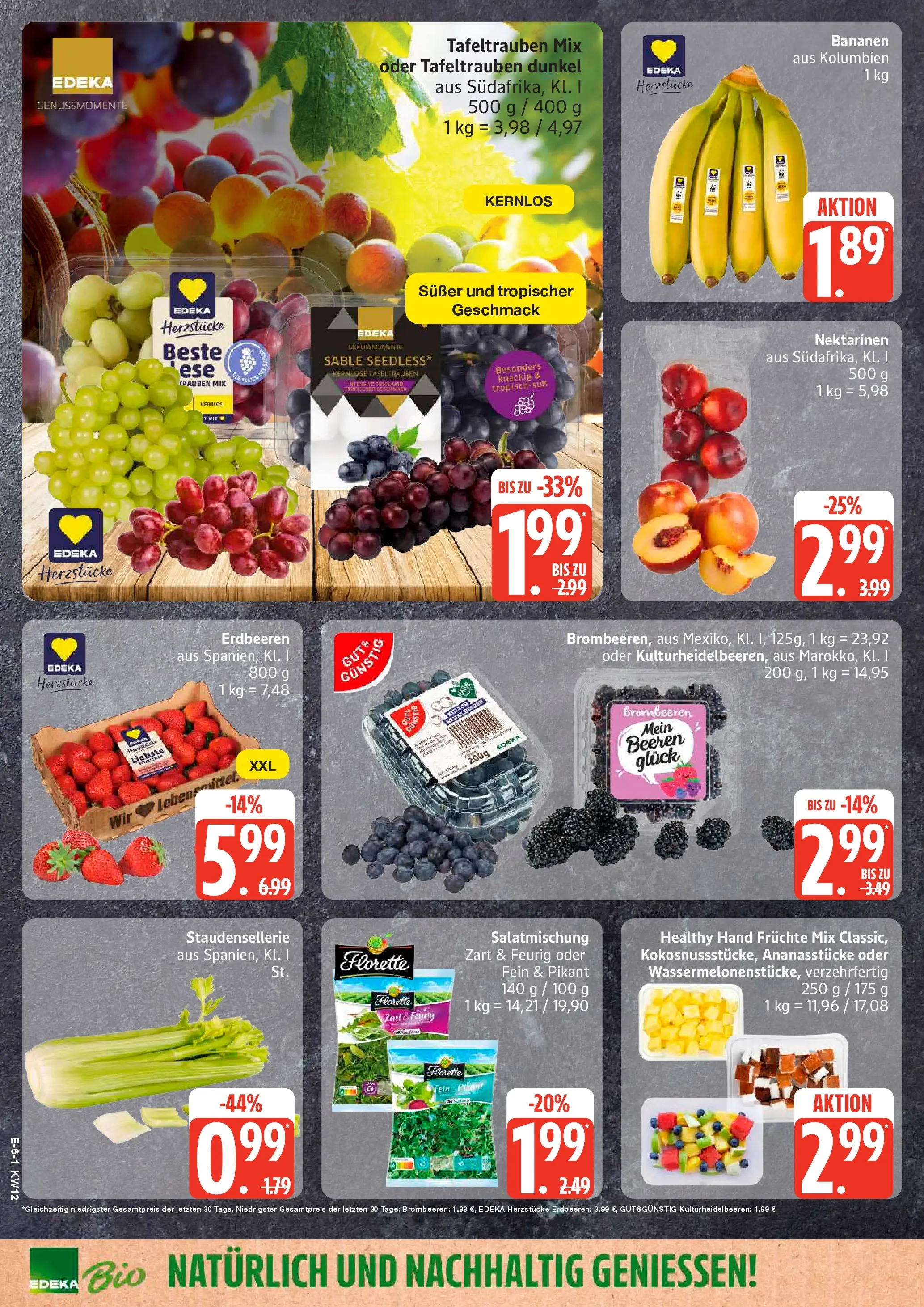 Marktkauf - Marktkauf: Wochenangebote (ab 15.03.2026) » Angebote online | Seite: 6 | Produkte: Nektarinen, Trauben, Bananen, Erdbeeren