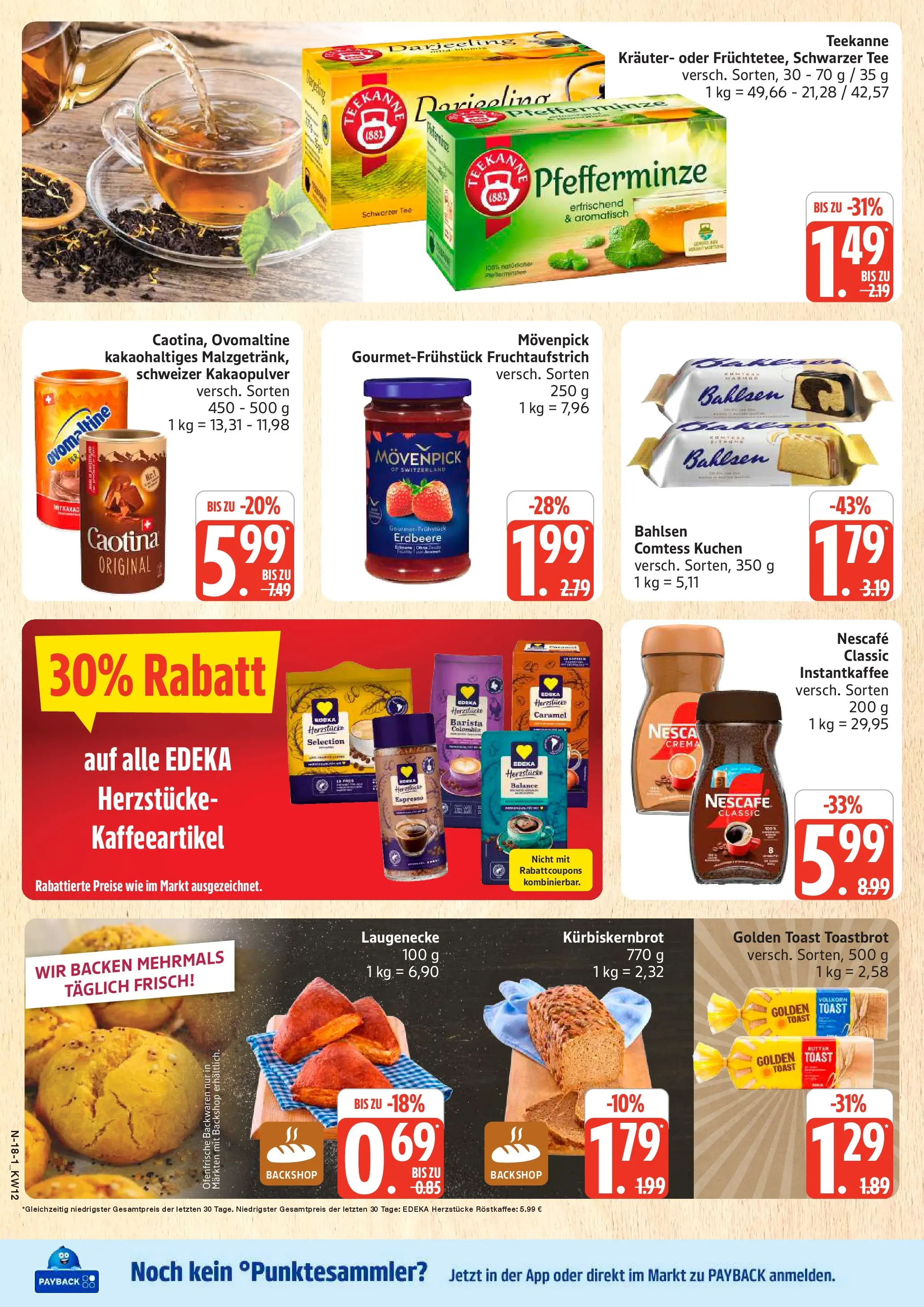 Marktkauf - Marktkauf: Wochenangebote (ab 15.03.2026) » Angebote online | Seite: 18 | Produkte: Toast, Ofenfrische, Tee, Kuchen