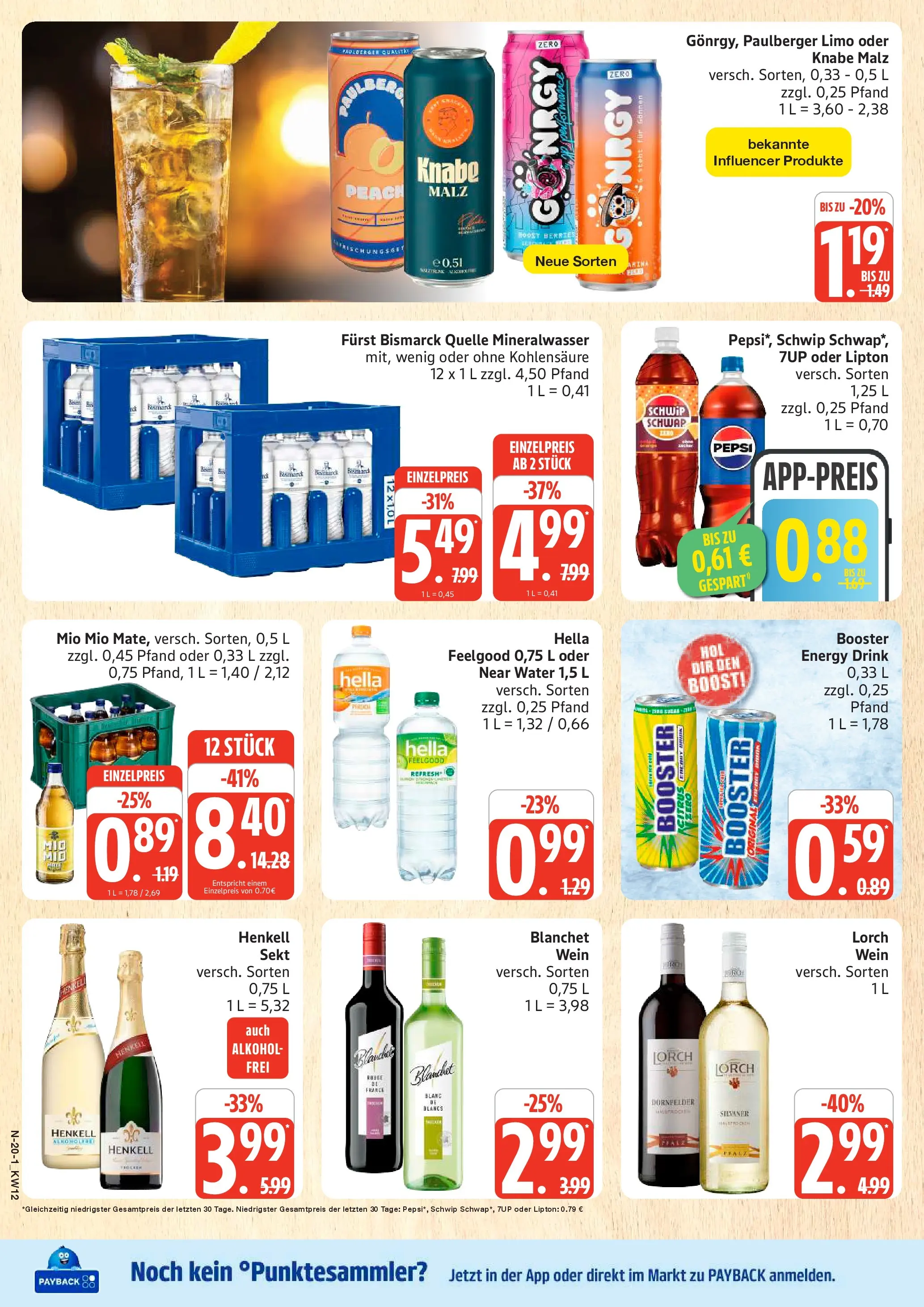 Edeka prospekt Schleswig	 (ab 16.03.2026) » Angebote Online | Seite: 20 | Produkte: Sekt, Mineralwasser, Hella, Wein