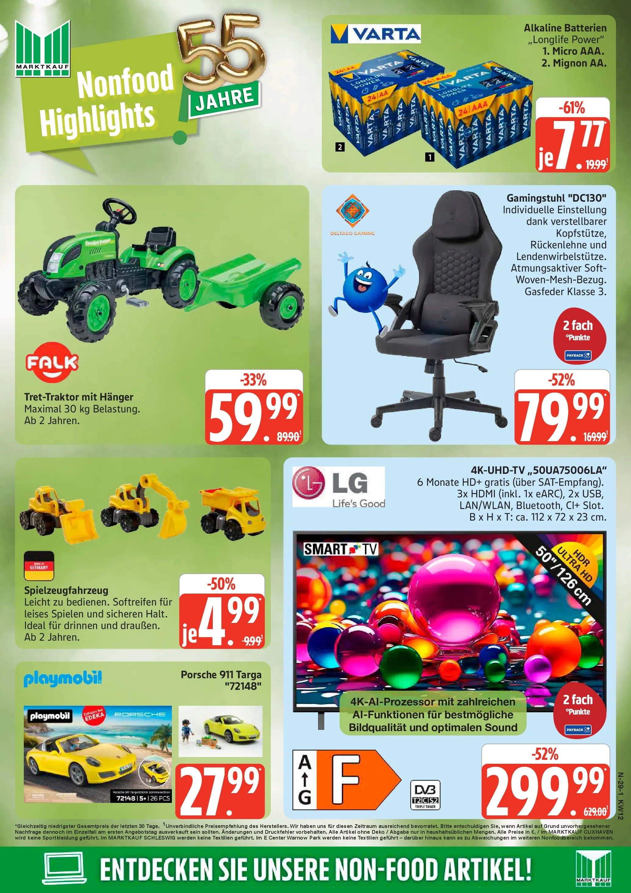 Marktkauf - Marktkauf: Wochenangebote (ab 15.03.2026) » Angebote online | Seite: 29 | Produkte: Toner, Batterien, Smart TV, Gamingstuhl