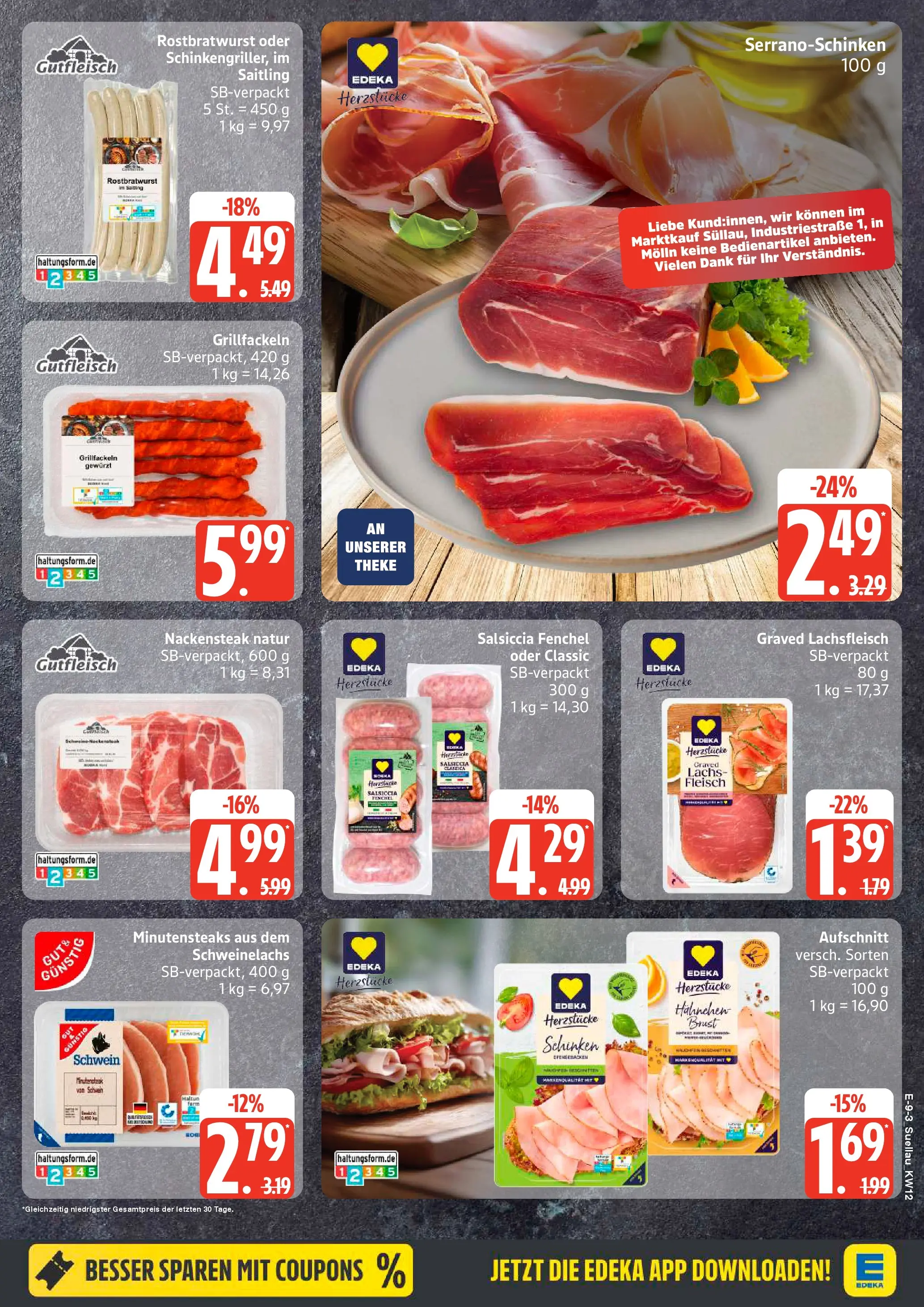Edeka prospekt Ratzeburg	 (ab 15.03.2026) » Angebote Online | Seite: 11 | Produkte: Hahnchen, Schinken, Steak, Fleisch