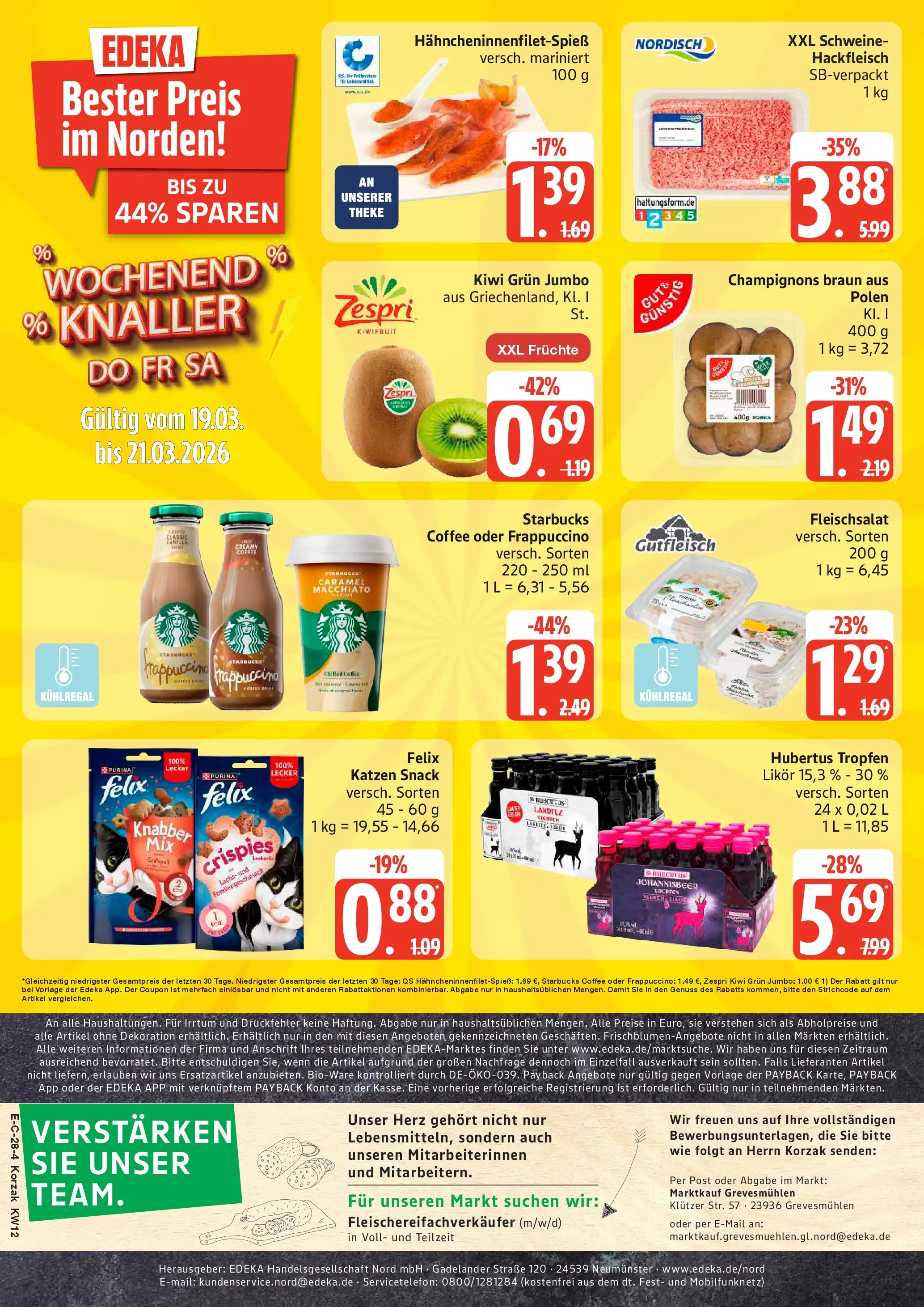 Edeka prospekt Grevesmühlen	 (ab 15.03.2026) » Angebote Online | Seite: 28 | Produkte: Theke, Likör, Starbucks, Kiwi