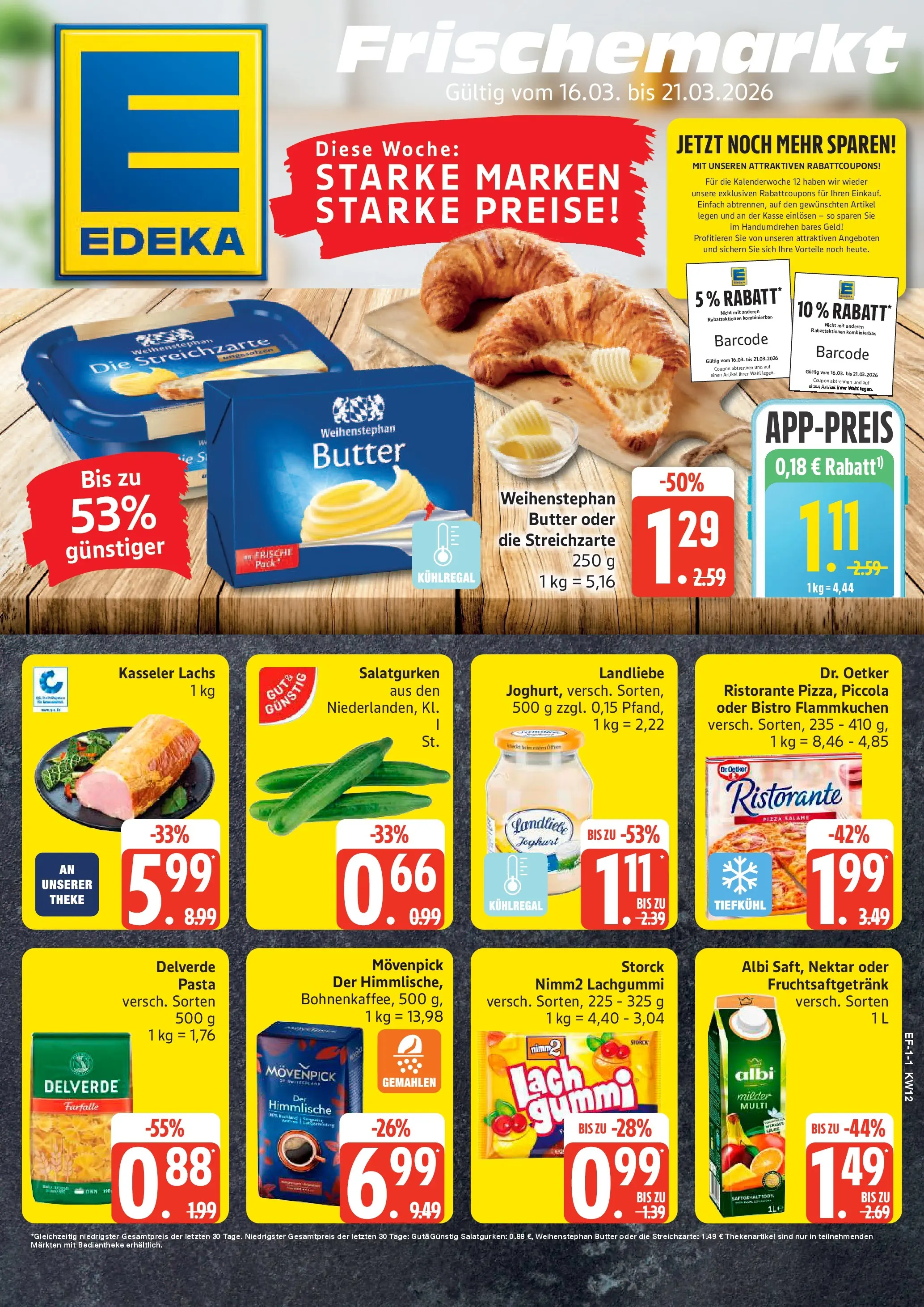 Edeka prospekt Hamburg	 (ab 15.03.2026) » Angebote Online | Seite: 1 | Produkte: Ristorante, Theke, Landliebe joghurt, Pizza