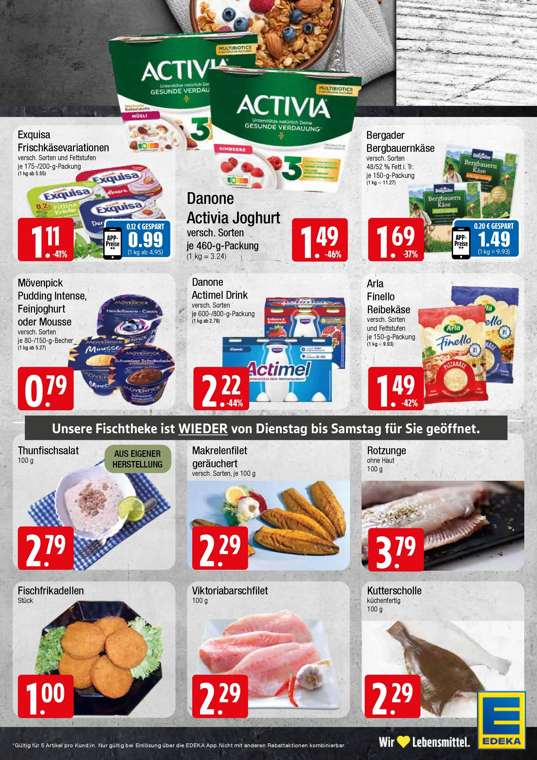 Edeka prospekt Wentorf	 (ab 15.03.2026) » Angebote Online | Seite: 5 | Produkte: Actimel, Exquisa, Himbeere, Reibekase