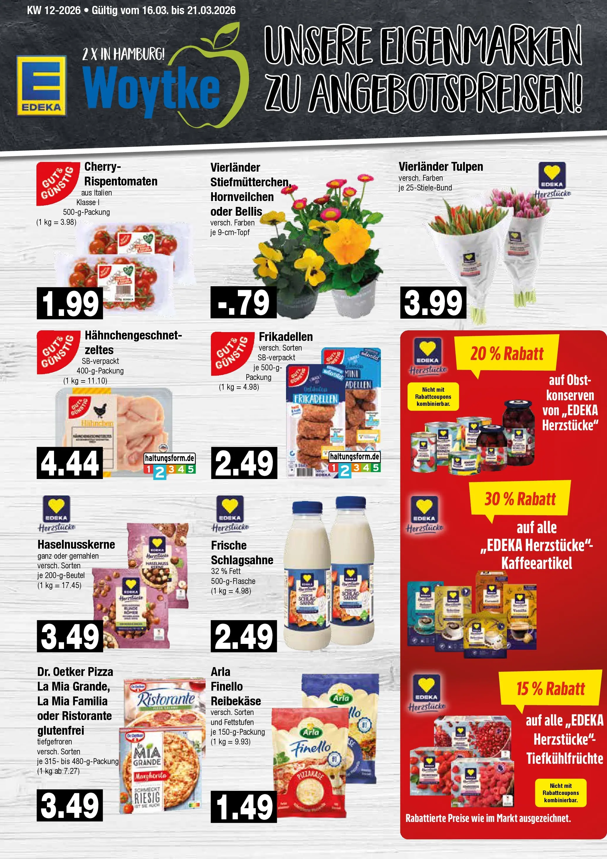 Edeka prospekt Hamburg	 (ab 15.03.2026) » Angebote Online | Seite: 9 | Produkte: Schlagsahne, Obst, Pizza, Reibekase