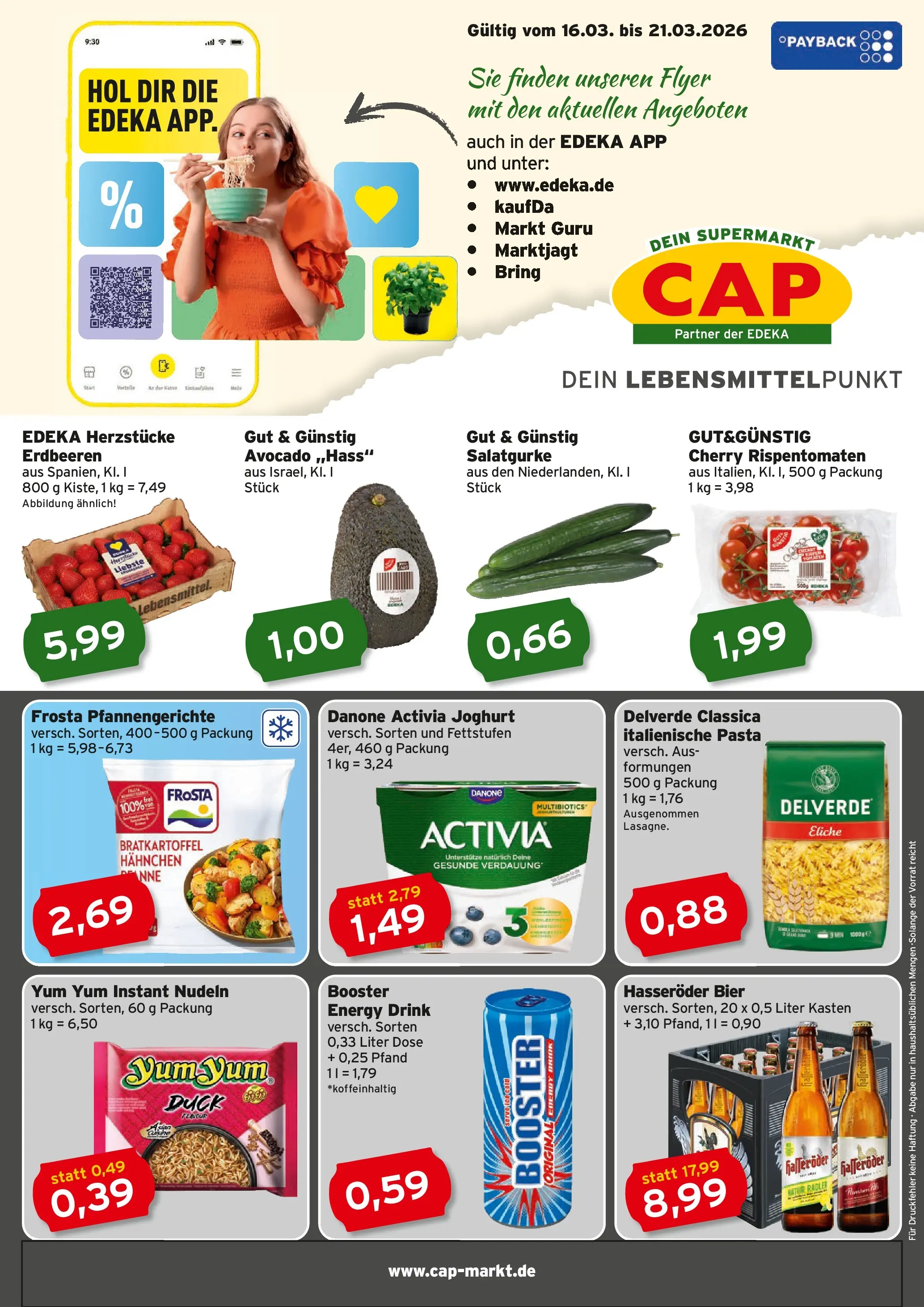 Edeka prospekt Rostock	 (ab 16.03.2026) » Angebote Online | Seite: 1 | Produkte: Activia, Danone activia, Bier, Radler