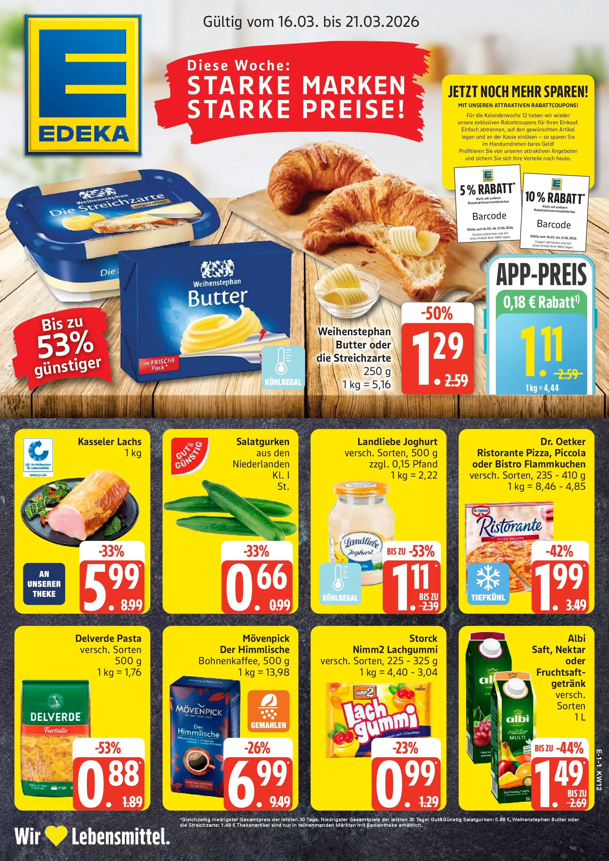 Edeka prospekt Elmshorn	 (ab 15.03.2026) » Angebote Online | Seite: 1 | Produkte: Butter, Joghurt, Weihenstephan butter, Landliebe joghurt
