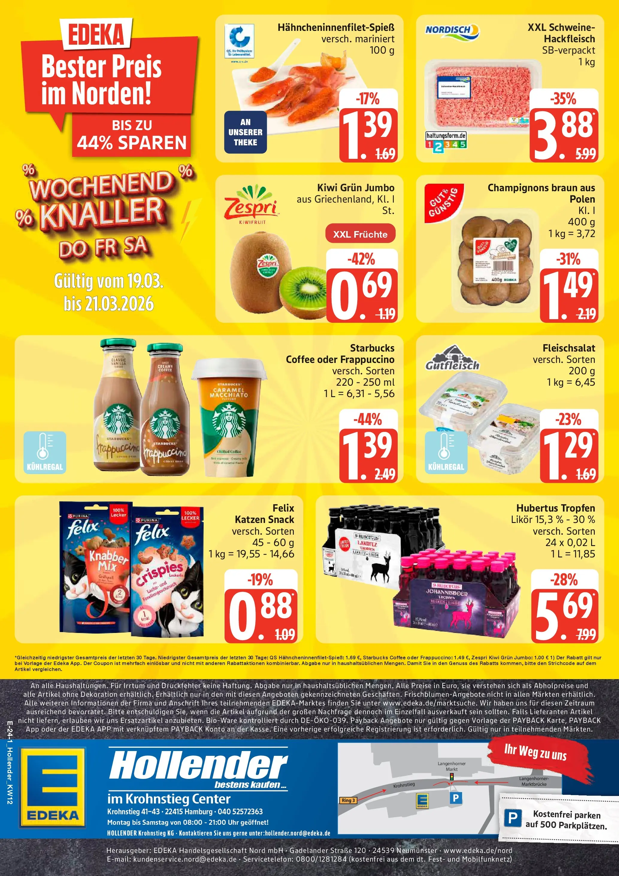 Edeka prospekt Hamburg	 (ab 15.03.2026) » Angebote Online | Seite: 24 | Produkte: Likör, Lachs, Kiwi, Hackfleisch