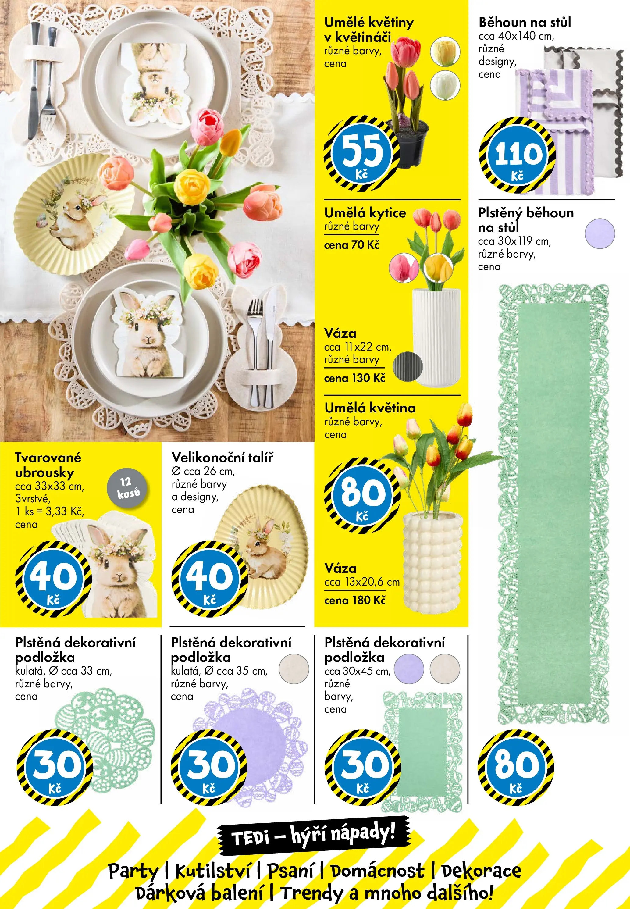 TEDi aktuální leták od 06.03.2026 - akční nabídka | Strana: 6 | Produkty: Talíř, Běhoun na stůl, Barvy, Dekorace