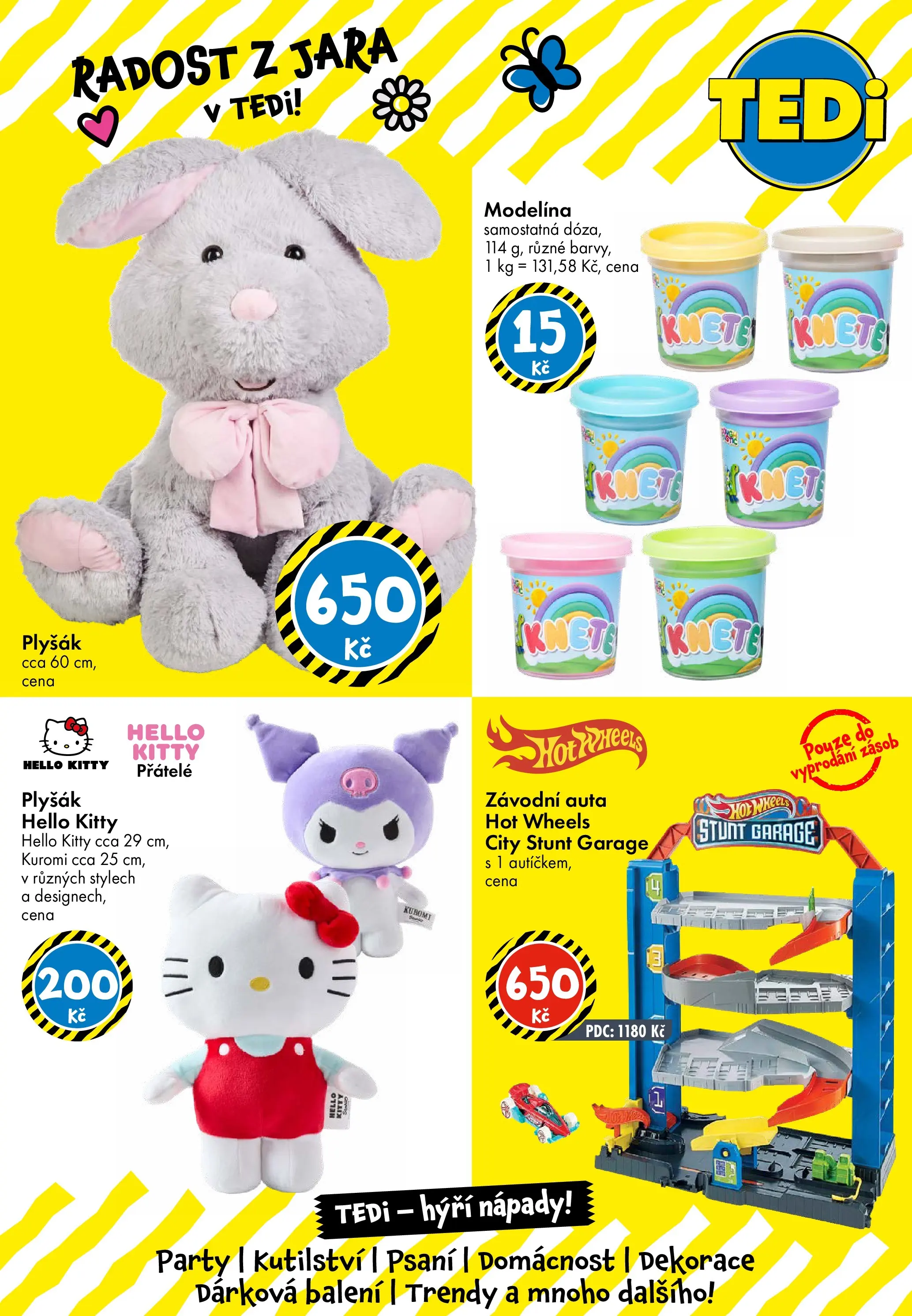 TEDi aktuální leták od 06.03.2026 - akční nabídka | Strana: 10 | Produkty: Modelína, Hot Wheels, Plyšák, Dekorace