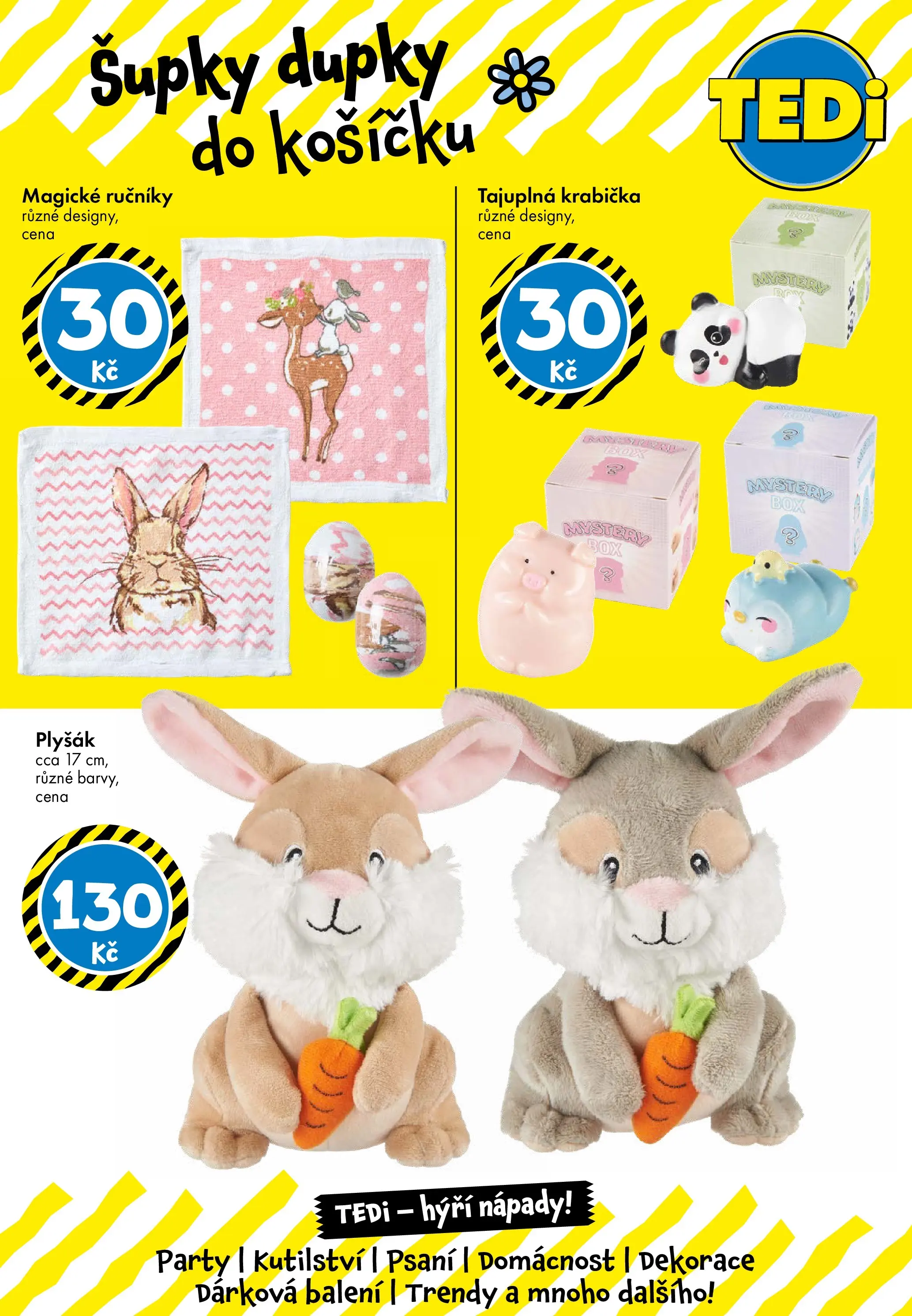 TEDi aktuální leták od 06.03.2026 - akční nabídka | Strana: 11 | Produkty: Krabička, Ručníky, Plyšák, Dekorace