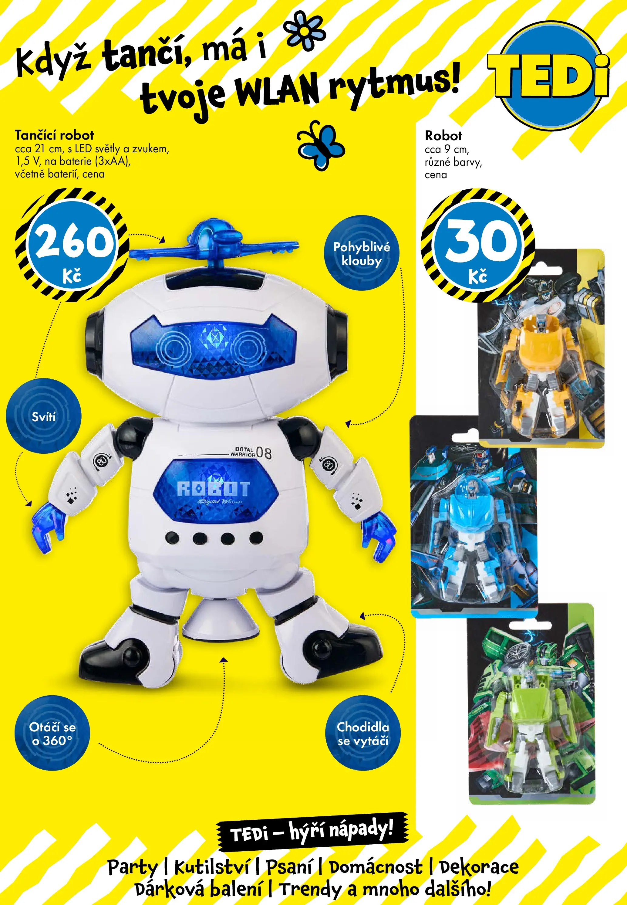 TEDi aktuální leták od 06.03.2026 - akční nabídka | Strana: 14 | Produkty: Robot, Baterie, LED, Dekorace