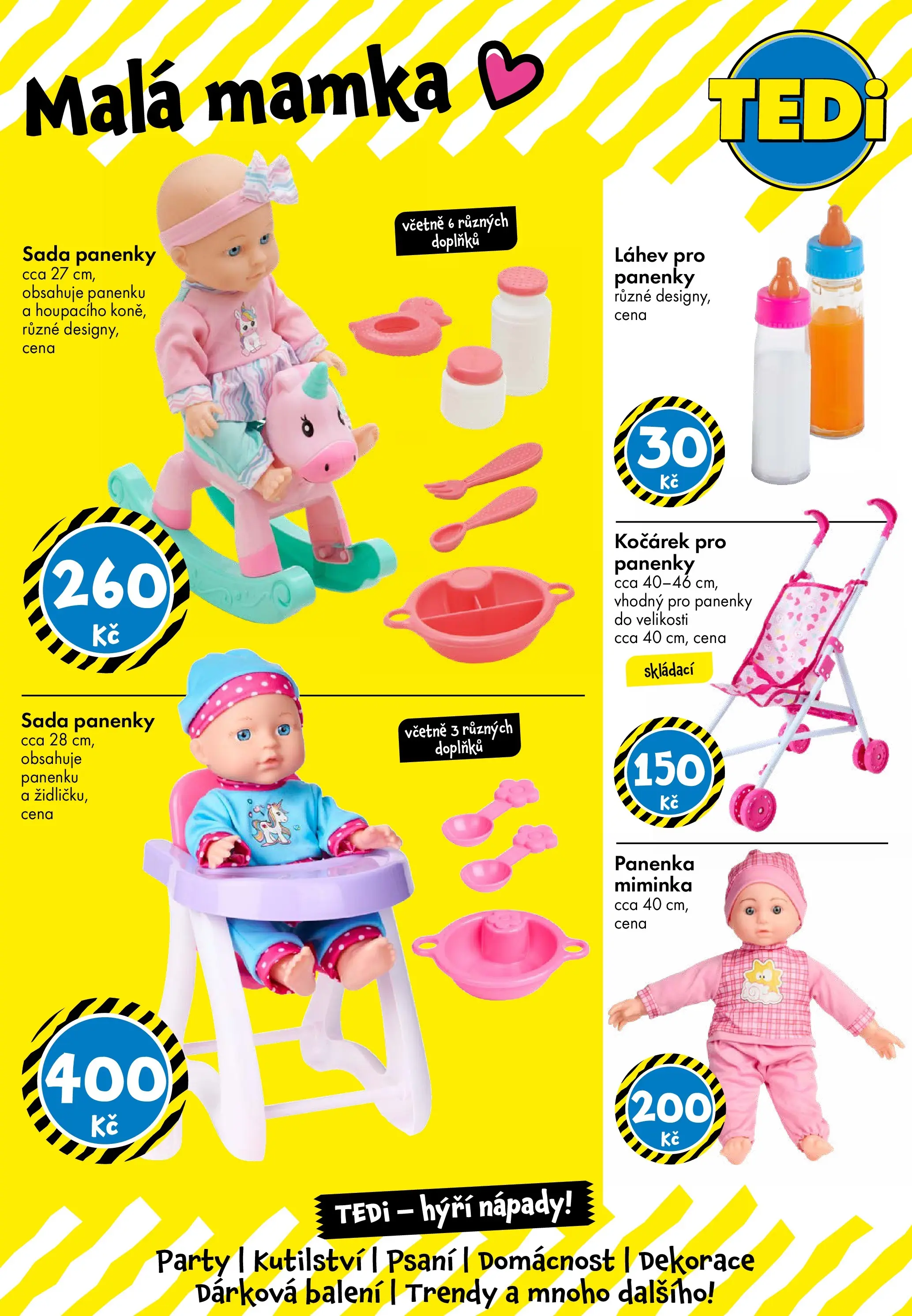 TEDi aktuální leták od 06.03.2026 - akční nabídka | Strana: 18 | Produkty: Panenka, Kočárek, Láhev, Dekorace