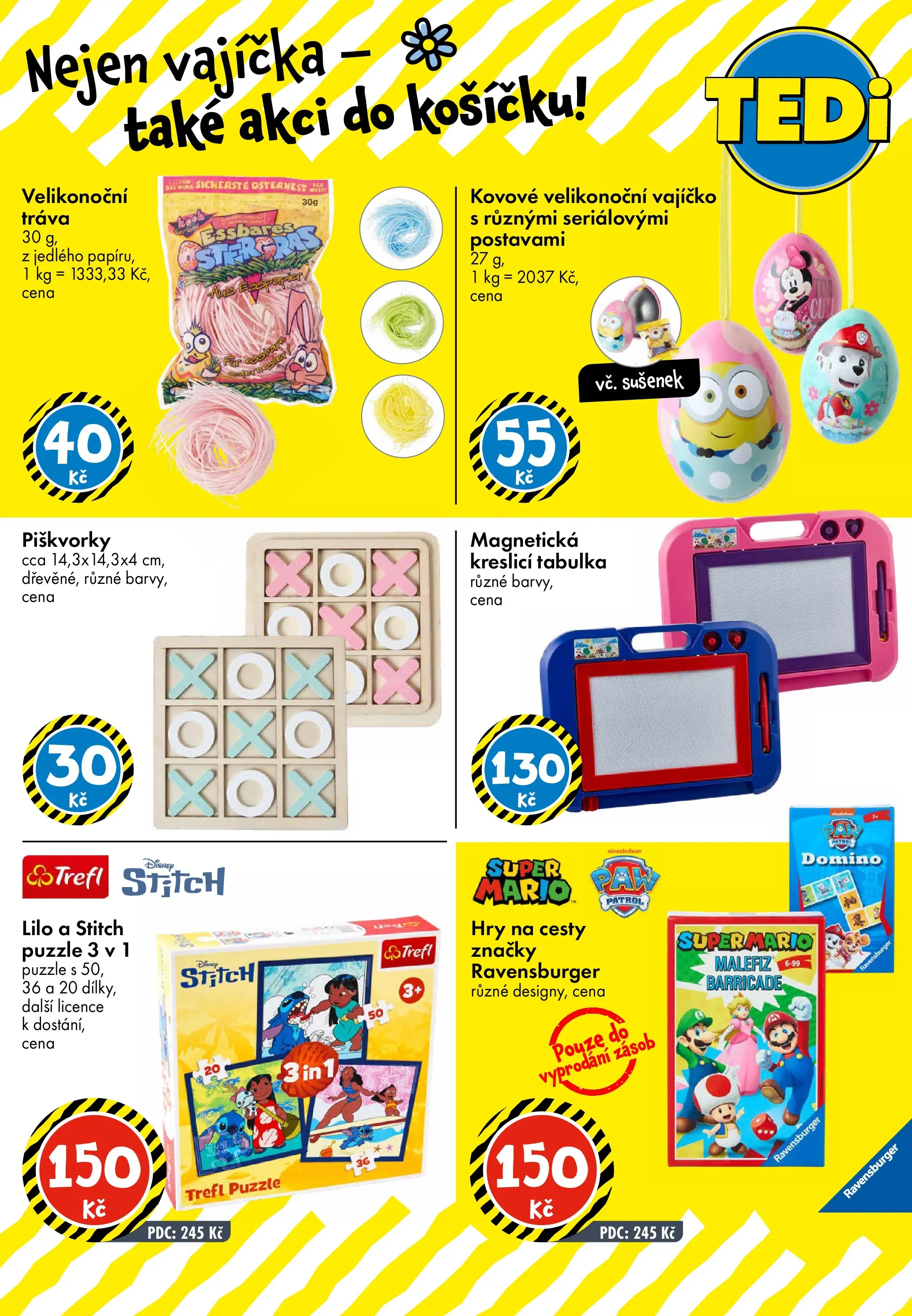 TEDi aktuální leták od 06.03.2026 - akční nabídka | Strana: 23 | Produkty: Vajíčka, Puzzle, Kreslicí tabulka, Stitch