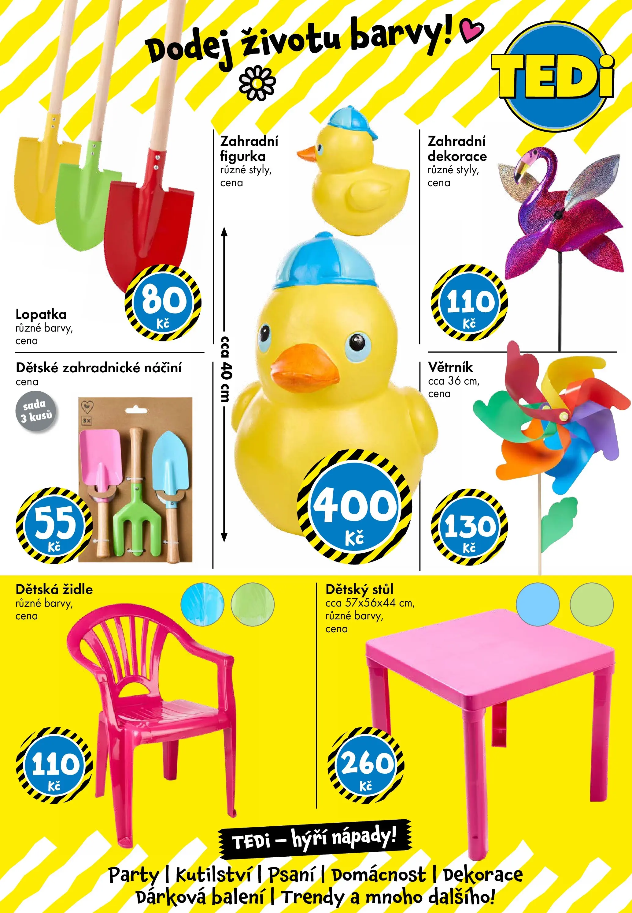 TEDi aktuální leták od 06.03.2026 - akční nabídka | Strana: 30 | Produkty: Dětský stůl, Lopatka, Židle, Dekorace
