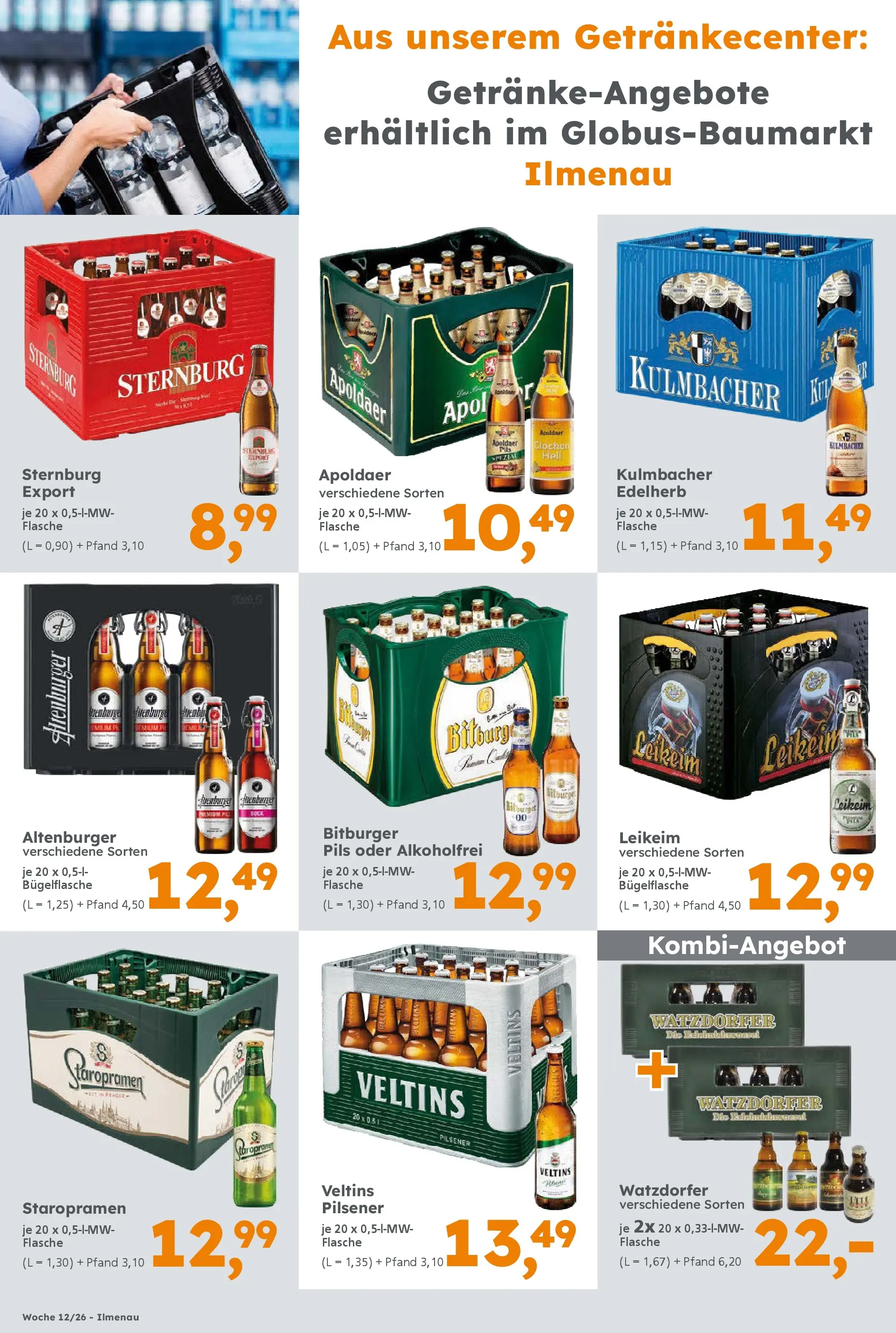 Globus Baumarkt Prospekt Ilmenau	 (ab 16.03.2026) zum Blättern | Seite: 16 | Produkte: Bitburger, Pils, Veltins