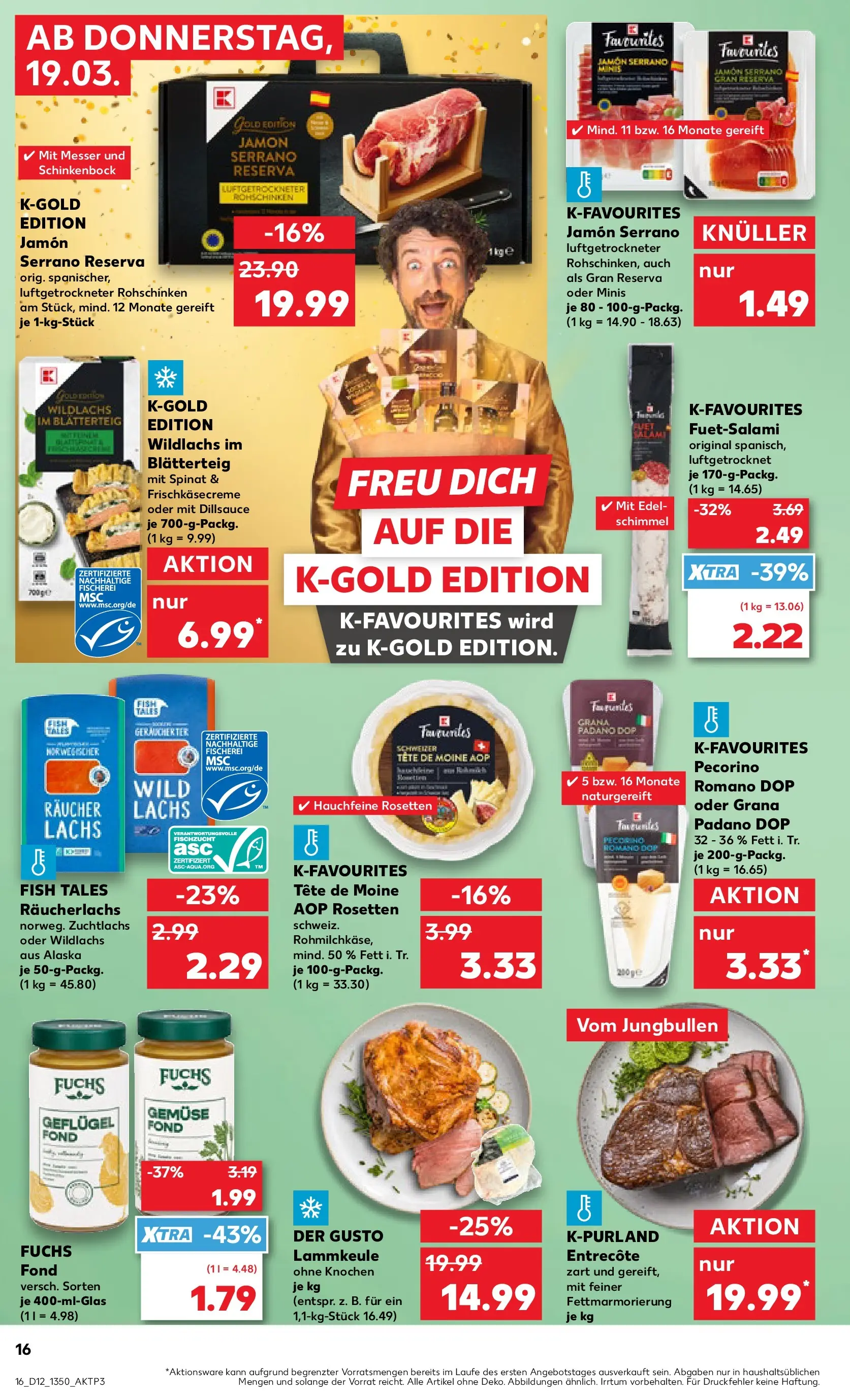Prospekt Kaufland ab 16.03.2026 » Angebote Online zum Blättern | Seite: 28 | Produkte: Lachs, Räucherlachs, Gemüse, Salami
