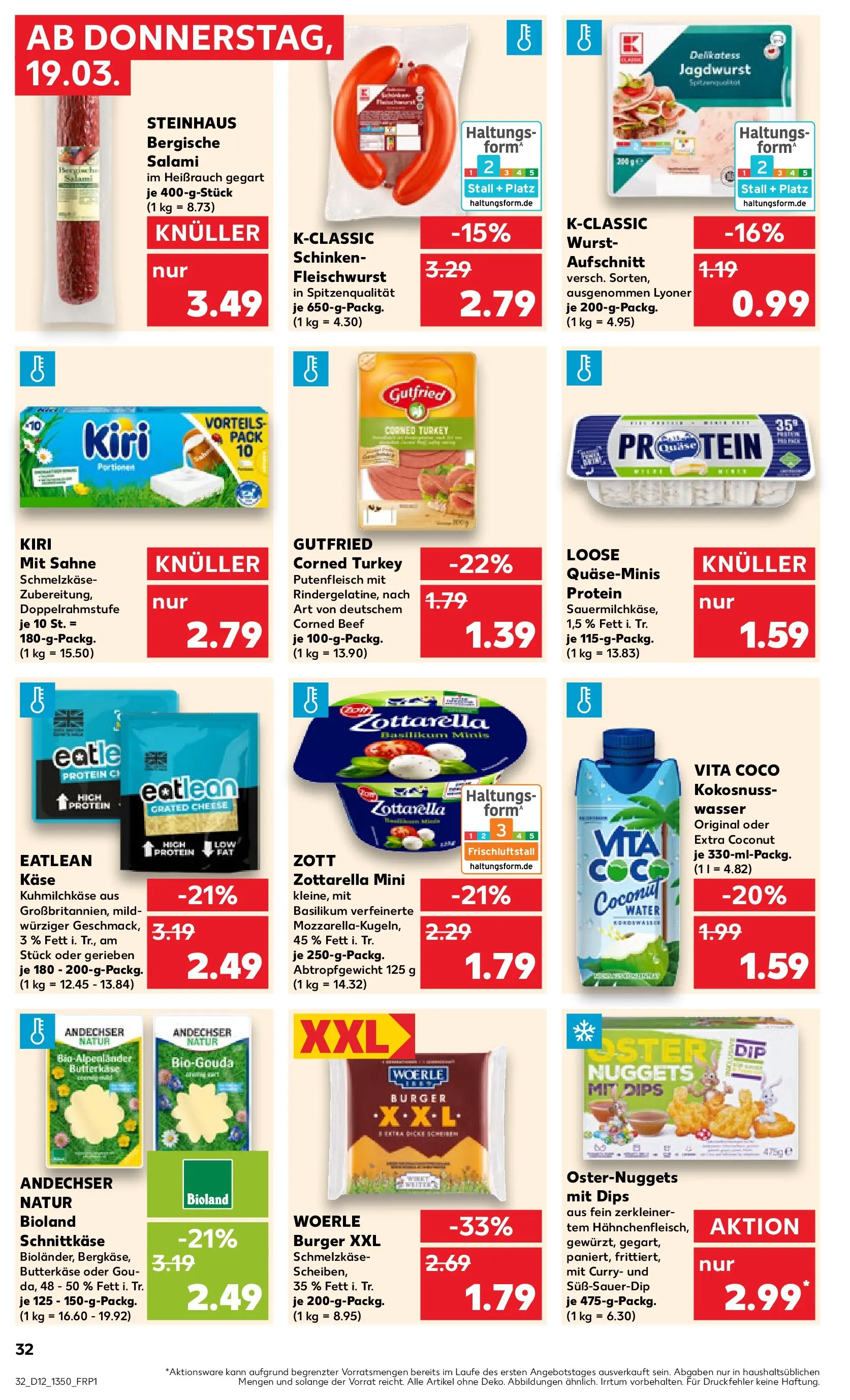Prospekt Kaufland ab 16.03.2026 » Angebote Online zum Blättern | Seite: 44 | Produkte: Käse, Wasser, Wurst, Schinken