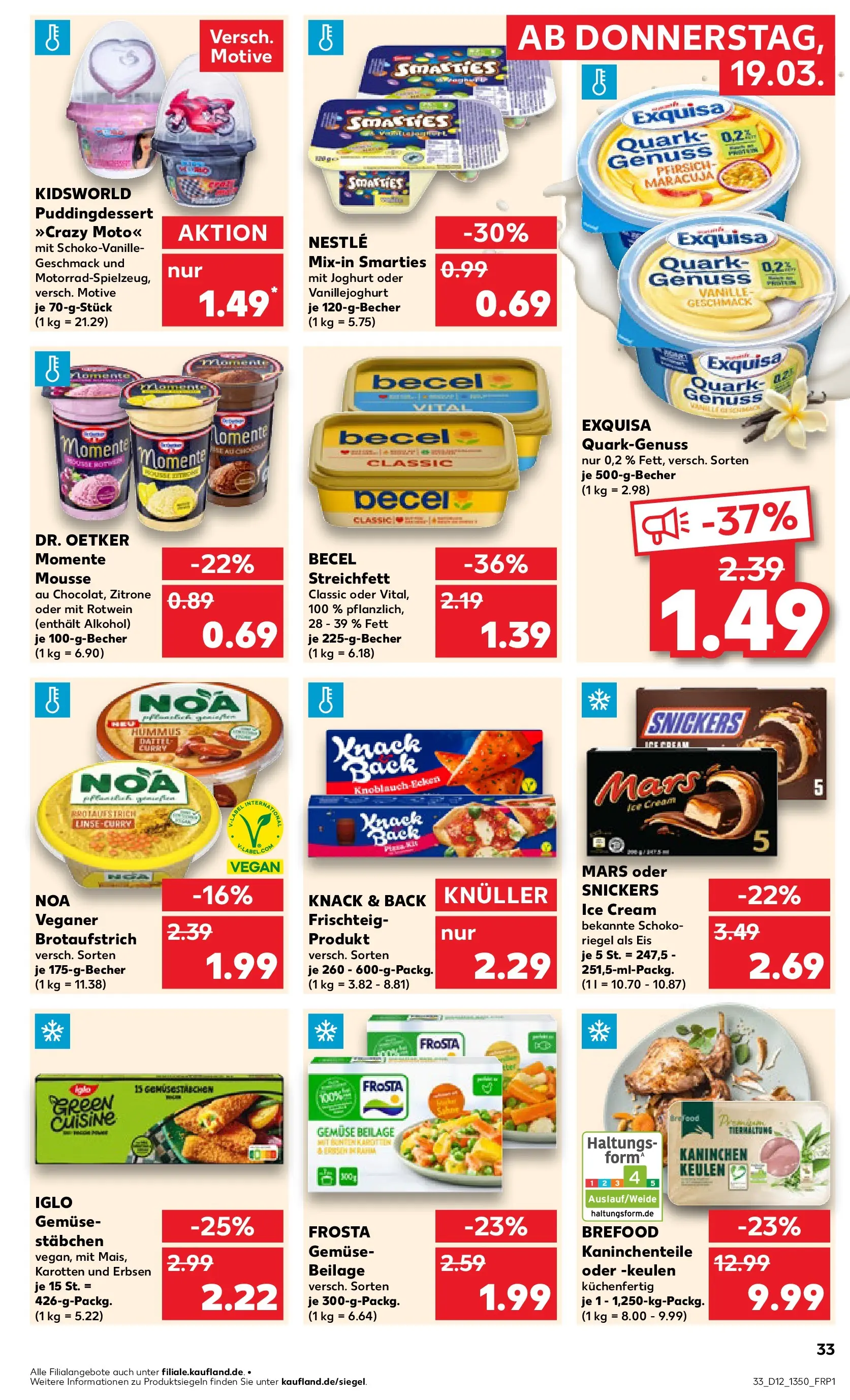 Prospekt Kaufland ab 16.03.2026 » Angebote Online zum Blättern | Seite: 45 | Produkte: Kaninchen, Becel, Frosta, Erbsen