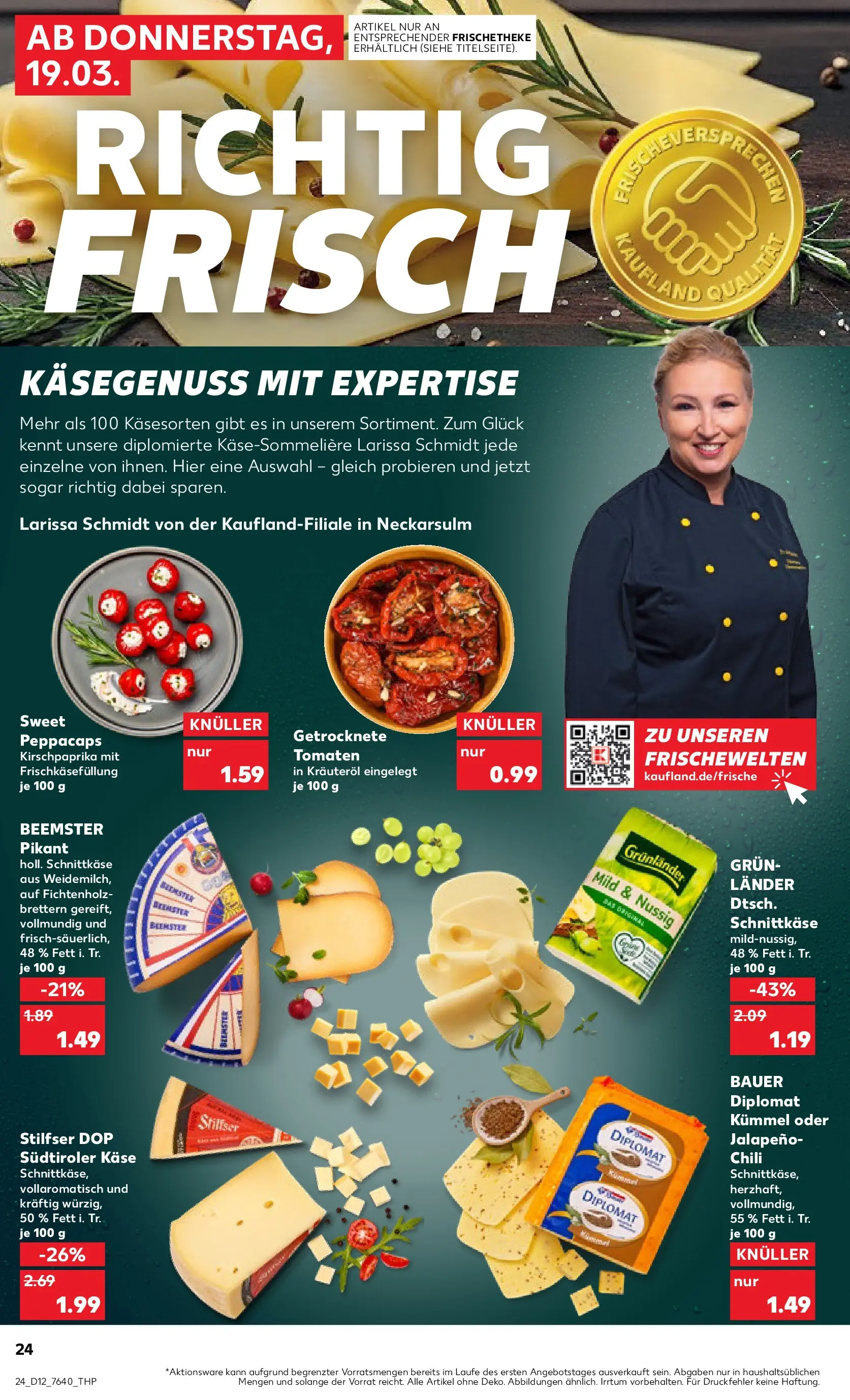 Prospekt Kaufland ab 16.03.2026 » Angebote Online zum Blättern | Seite: 36 | Produkte: Käse, Tomaten, Grunlander, Chili