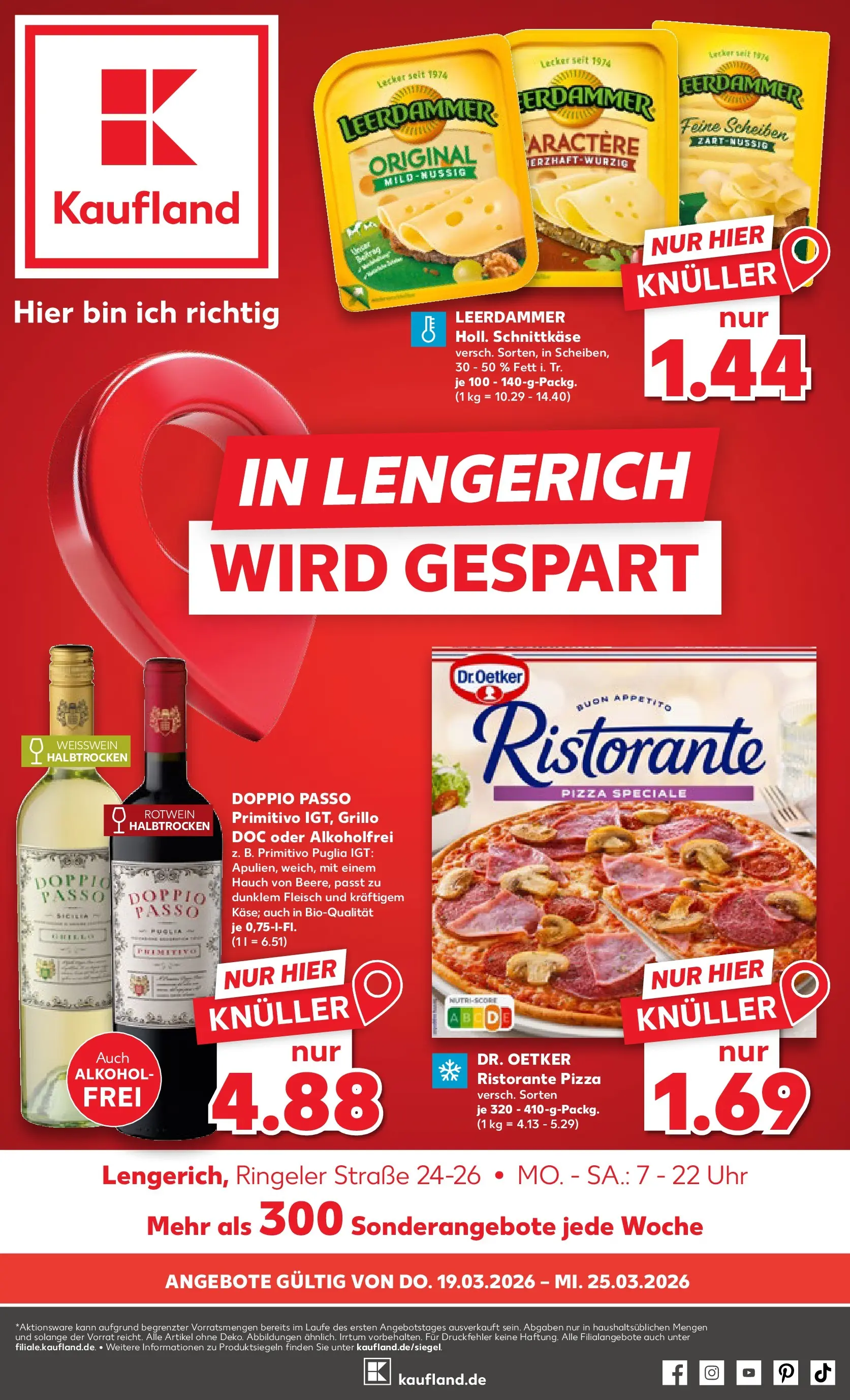 Prospekt Kaufland ab 16.03.2026 » Angebote Online zum Blättern | Seite: 13 | Produkte: Ristorante, Rotwein, Leerdammer, Doppio Passo