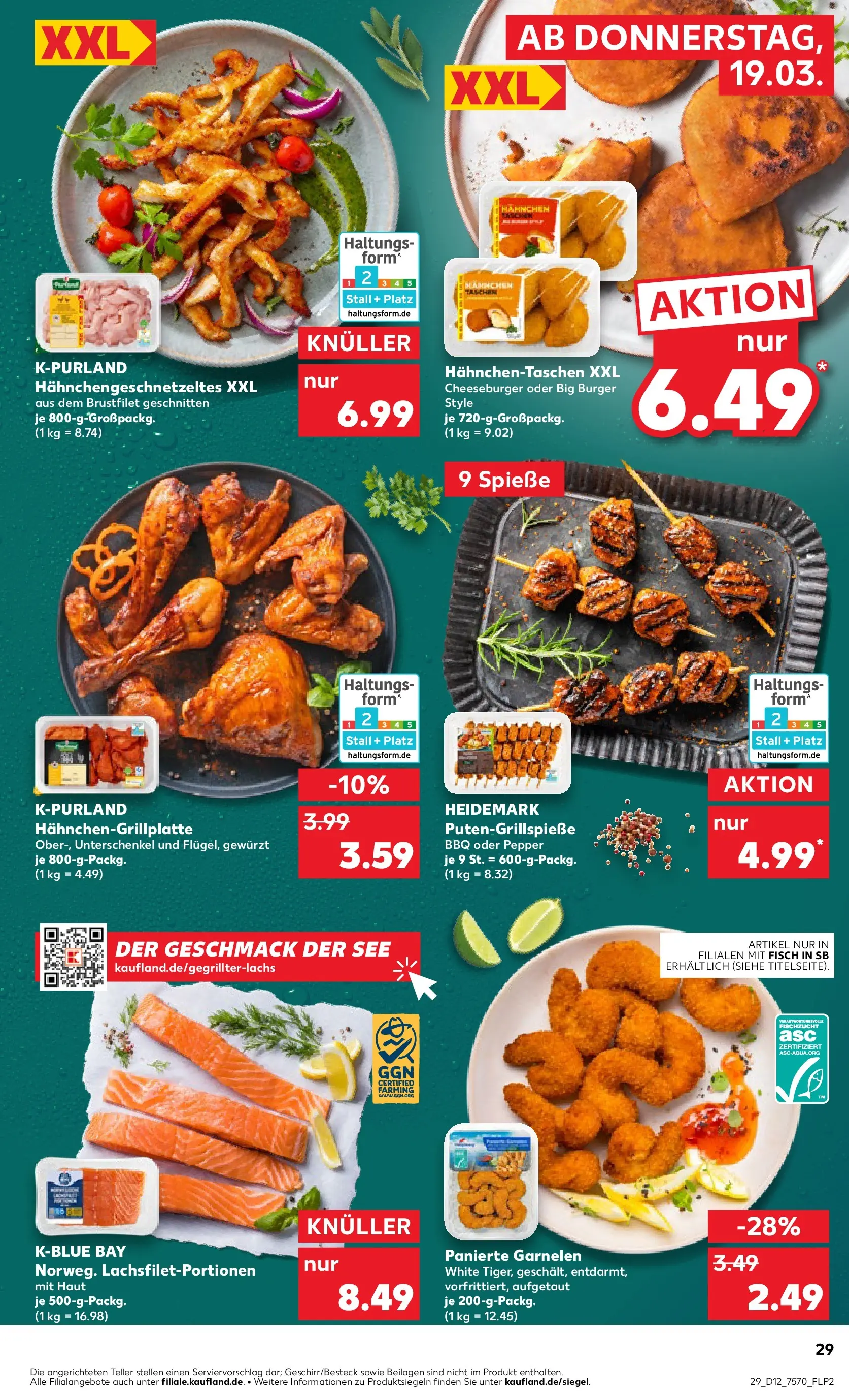 Prospekt Kaufland ab 16.03.2026 » Angebote Online zum Blättern | Seite: 41 | Produkte: Burger, Spieße, Garnelen, Fisch