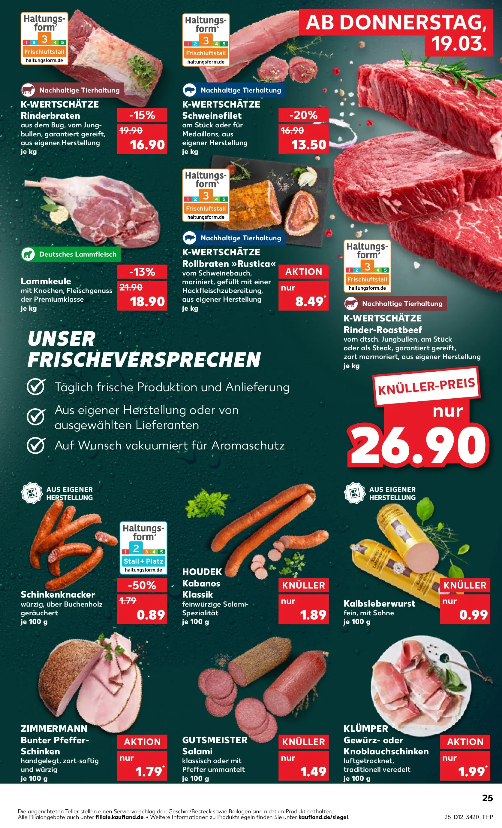 Prospekt Kaufland ab 16.03.2026 » Angebote Online zum Blättern | Seite: 37 | Produkte: Rinderbraten, Lammkeule, Schweinefilet, Schinken