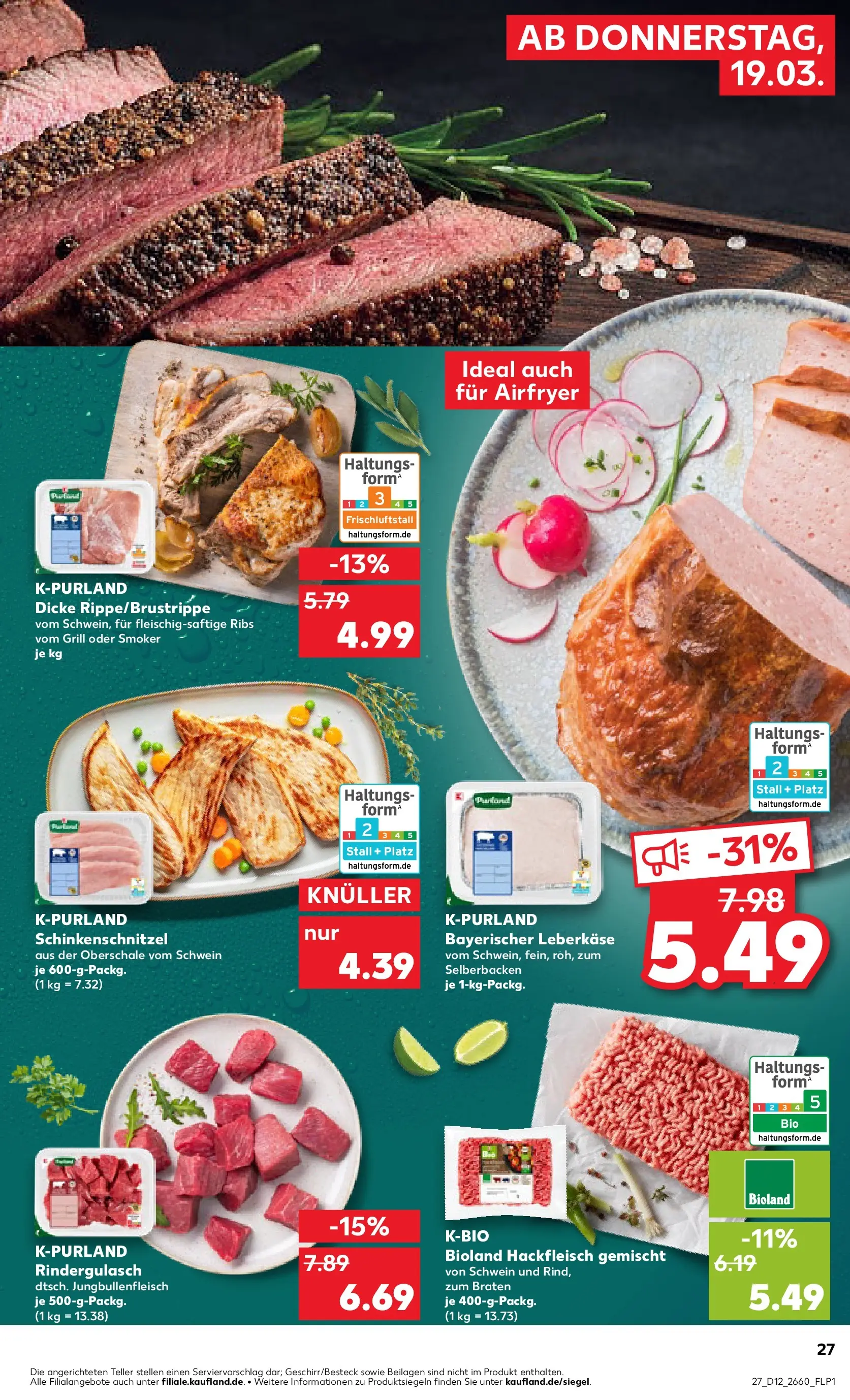 Prospekt Kaufland ab 16.03.2026 » Angebote Online zum Blättern | Seite: 39 | Produkte: Grill, Rindergulasch, Hackfleisch, Leberkase