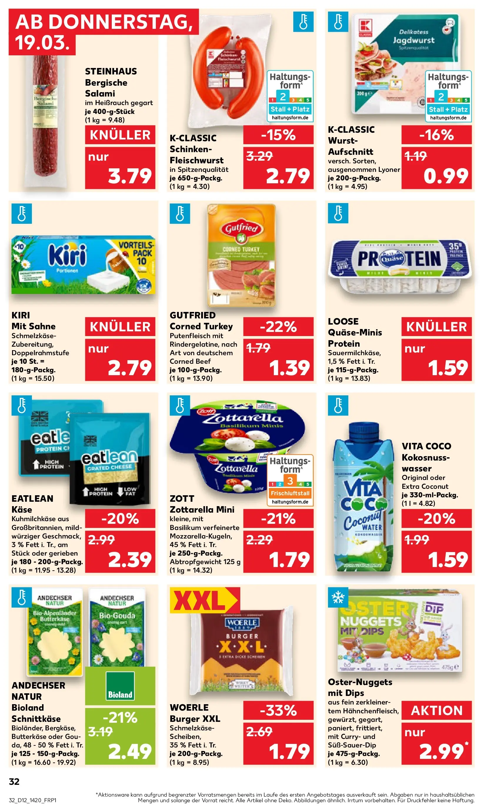 Prospekt Kaufland ab 16.03.2026 » Angebote Online zum Blättern | Seite: 44 | Produkte: Mozzarella, Wasser, Salami, Schinken