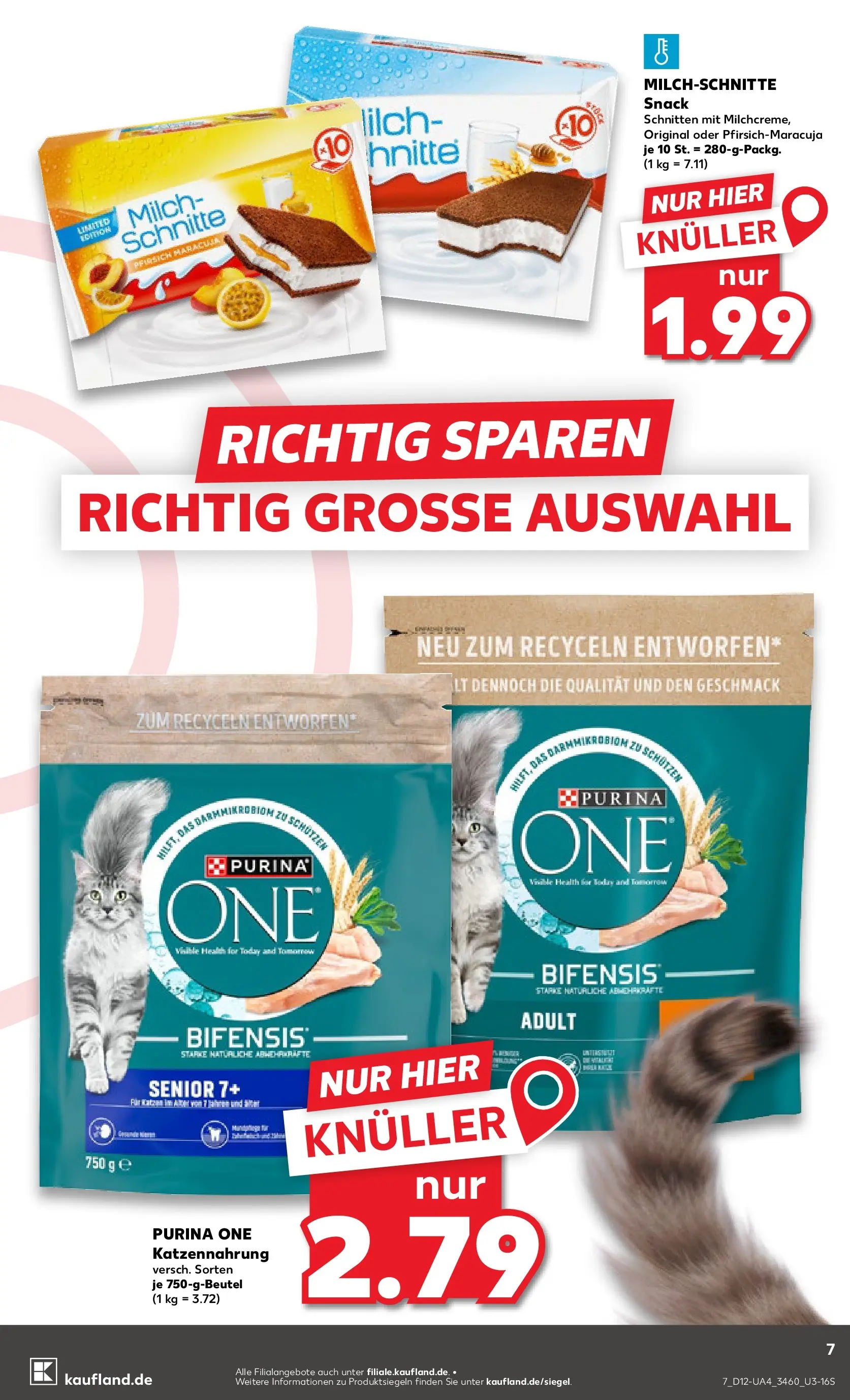 Prospekt Kaufland ab 19.03.2026 » Angebote Online zum Blättern | Seite: 7 | Produkte: Purina one, Milch, Pfirsich