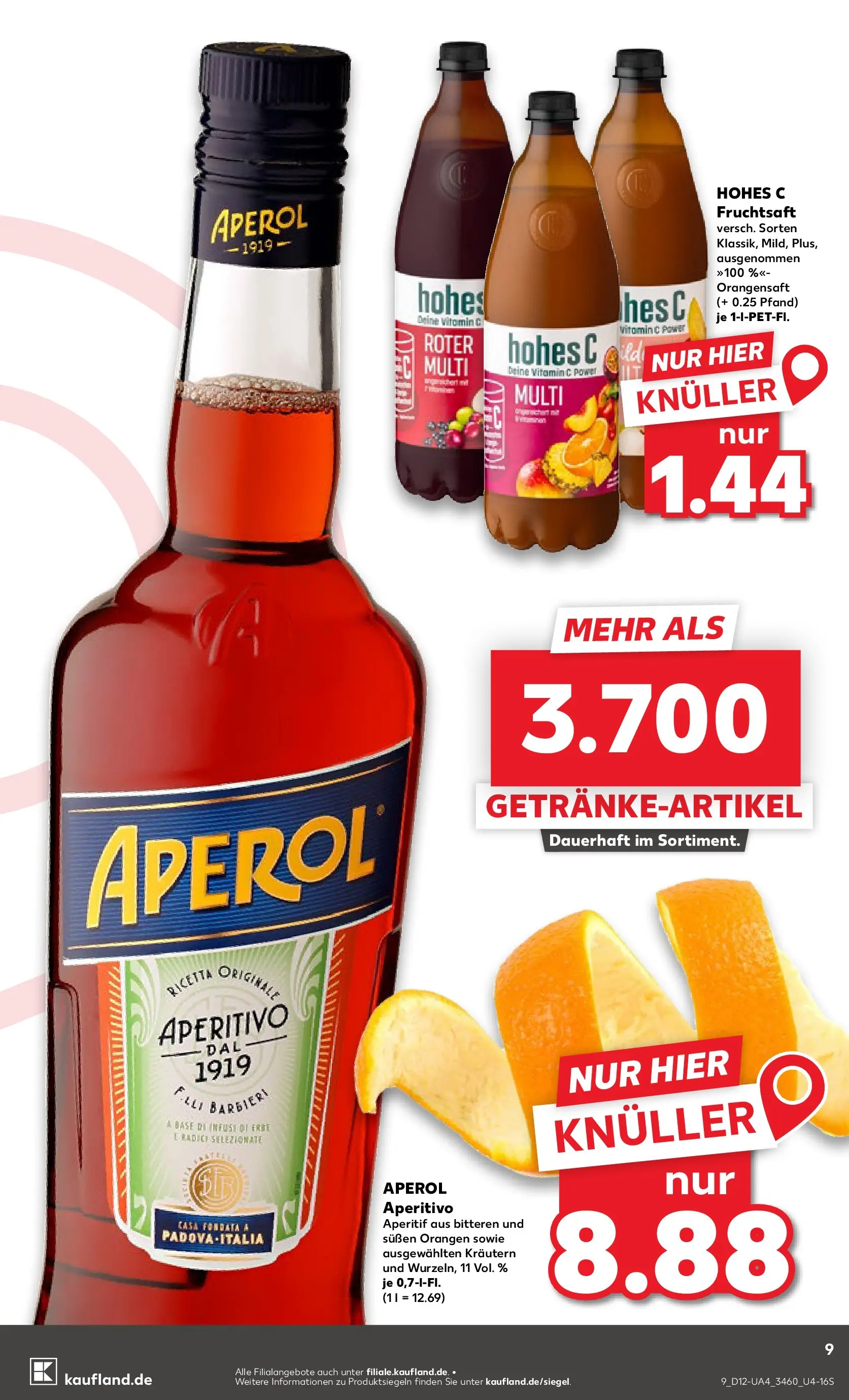 Prospekt Kaufland ab 19.03.2026 » Angebote Online zum Blättern | Seite: 9 | Produkte: Orangen, Orangensaft, Aperol, Fruchtsaft