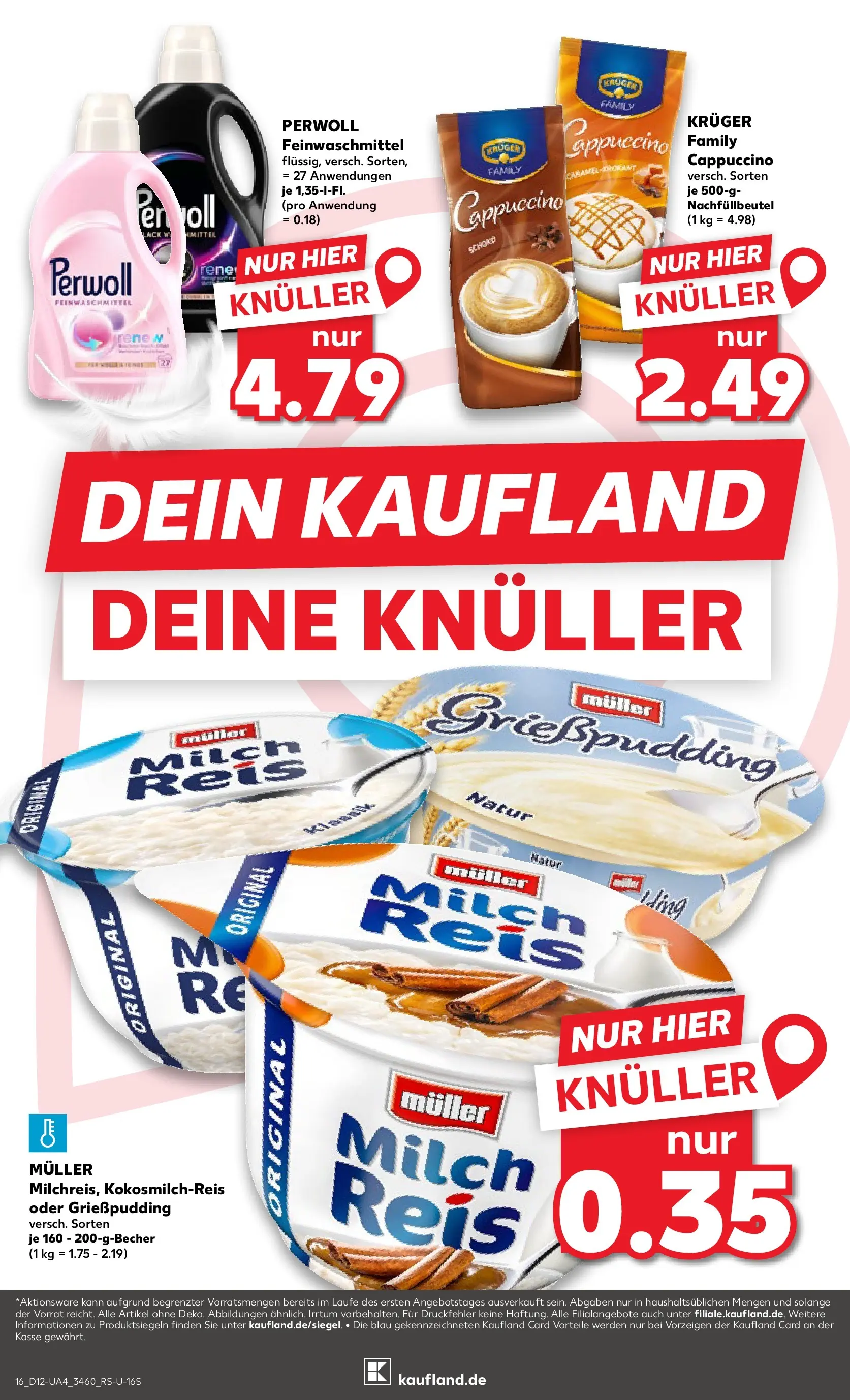 Prospekt Kaufland ab 19.03.2026 » Angebote Online zum Blättern | Seite: 16 | Produkte: Milch, Perwoll, Pudding, Reis