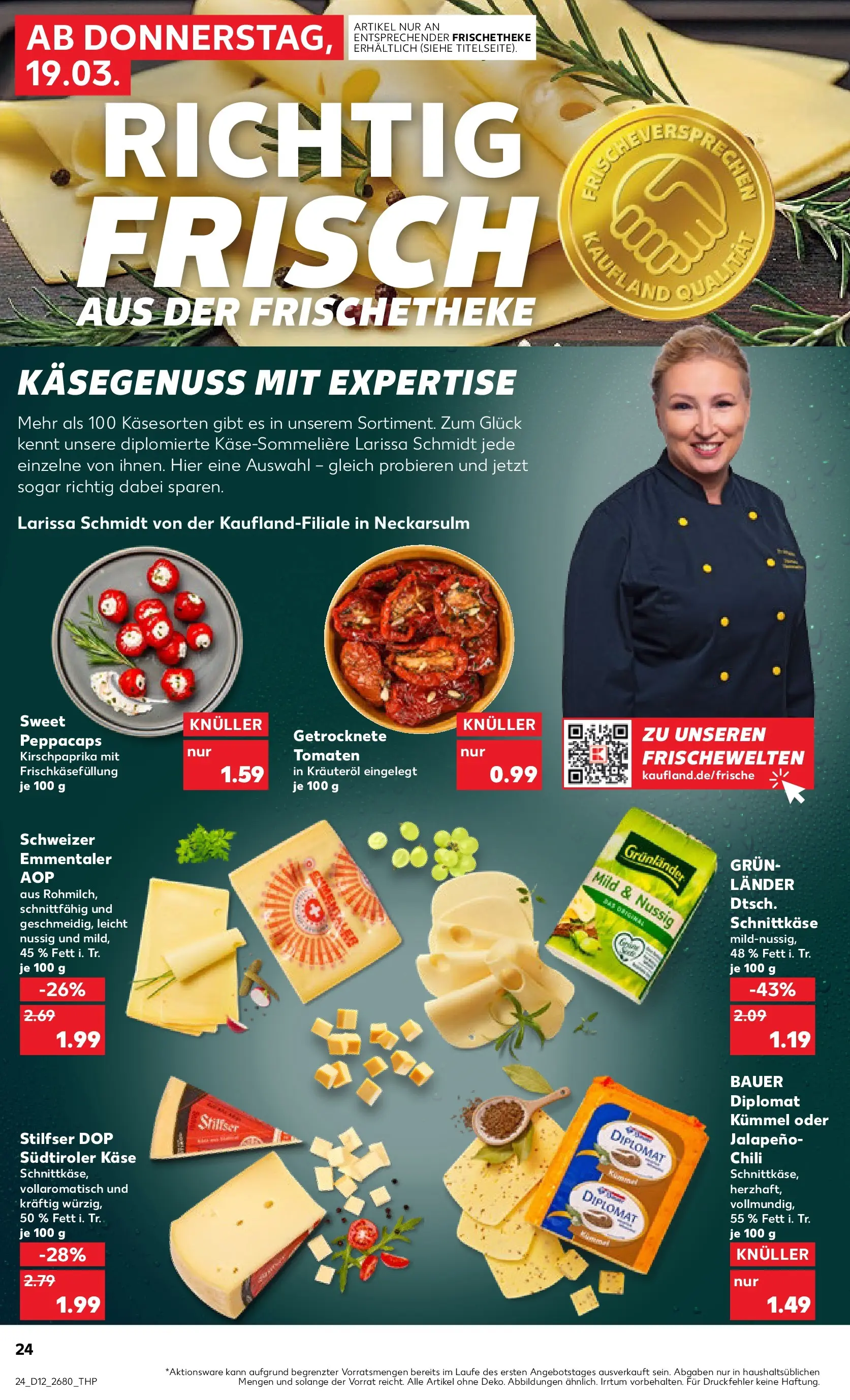 Prospekt Kaufland ab 16.03.2026 » Angebote Online zum Blättern | Seite: 36 | Produkte: Käse, Tomaten, Grunlander, Chili