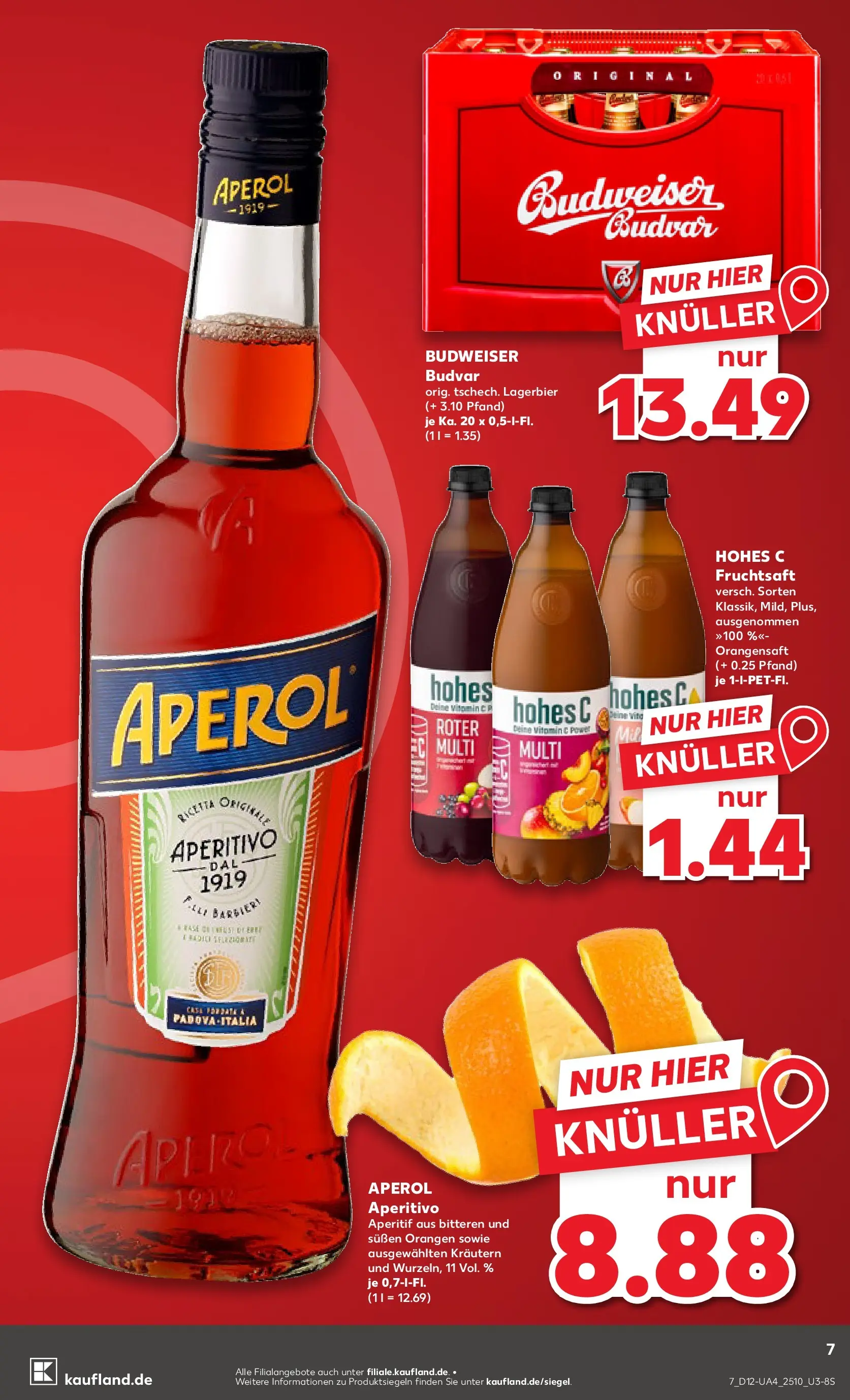 Prospekt Kaufland ab 16.03.2026 » Angebote Online zum Blättern | Seite: 19 | Produkte: Orangen, Hohes c, Budweiser, Fruchtsaft