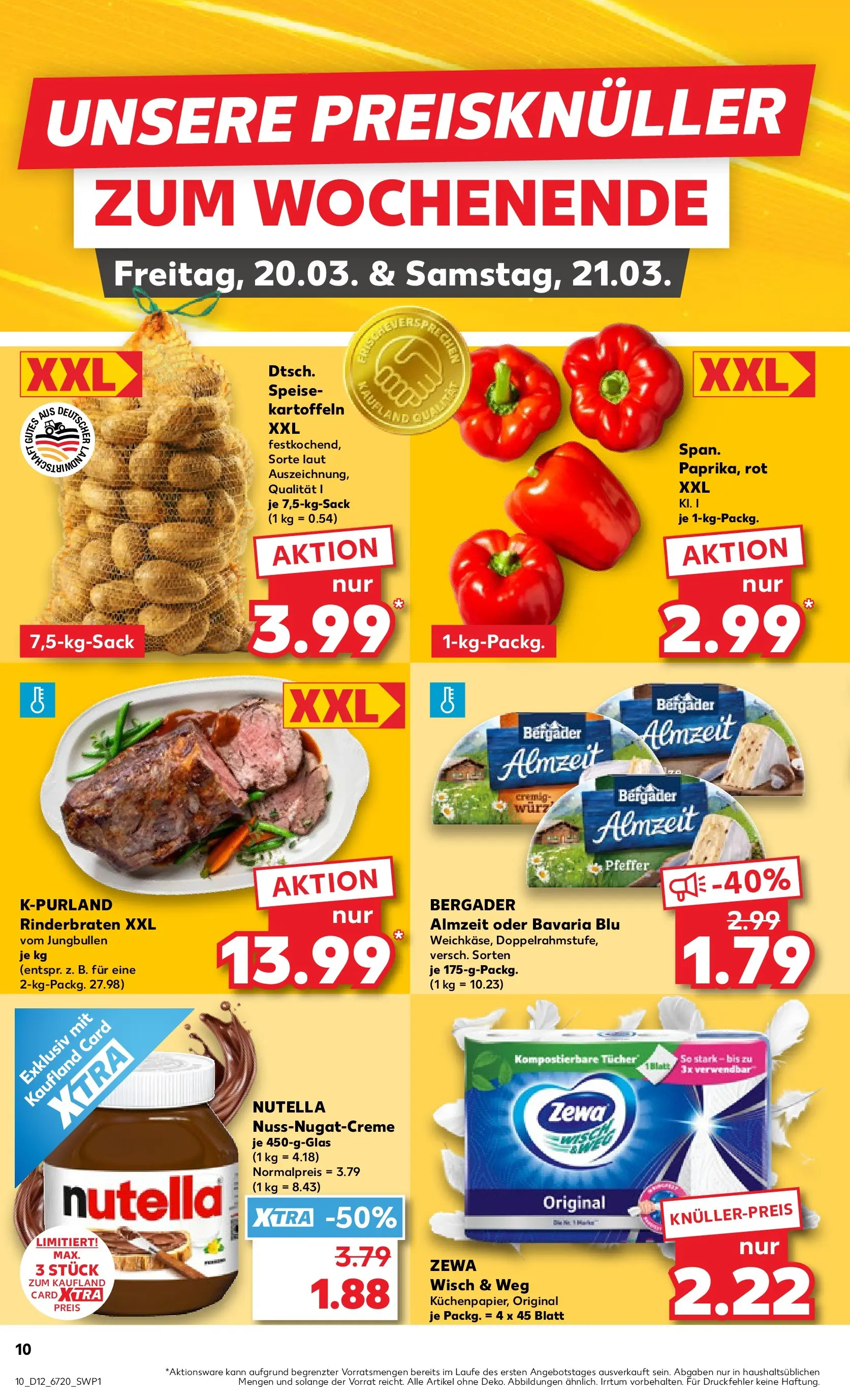 Prospekt Kaufland ab 16.03.2026 » Angebote und Werbung Online | Seite: 22 | Produkte: Rinderbraten, Nutella, Kartoffeln, Pfeffer Prospekt Kaufland ab 16.03.2026 » Angebote Online zum Blättern | Seite: 22 | Produkte: Rinderbraten, Nutella, Kartoffeln, Pfeffer